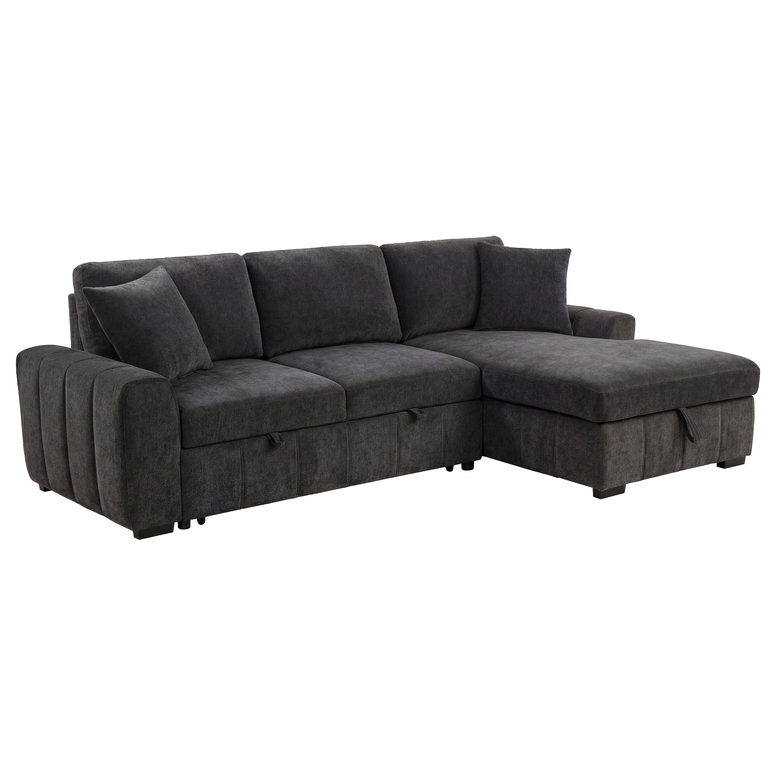 Pastrana Upholstered Sleeper Sectional Sofa RAF Chaise Grey — view 2