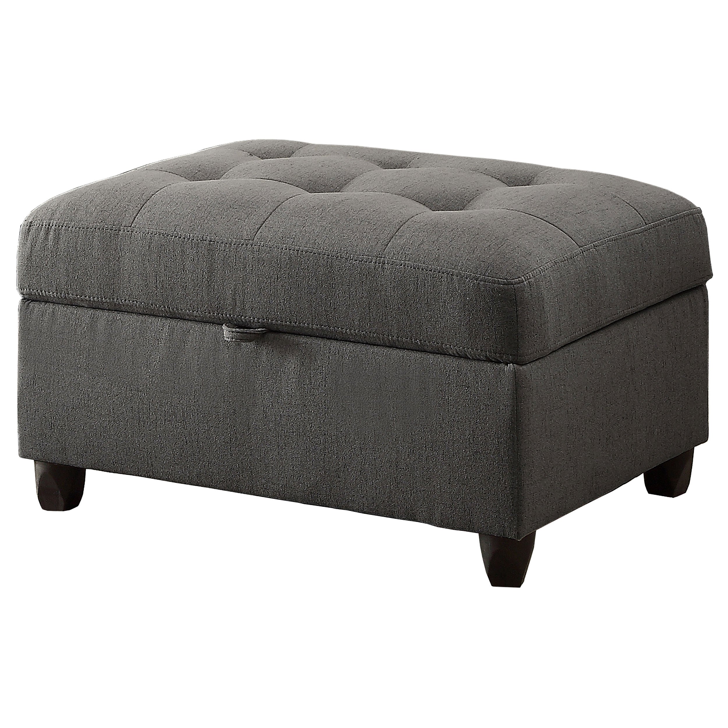 Stonenesse Rectangular Upholstered Storage Ottoman Grey — view 4