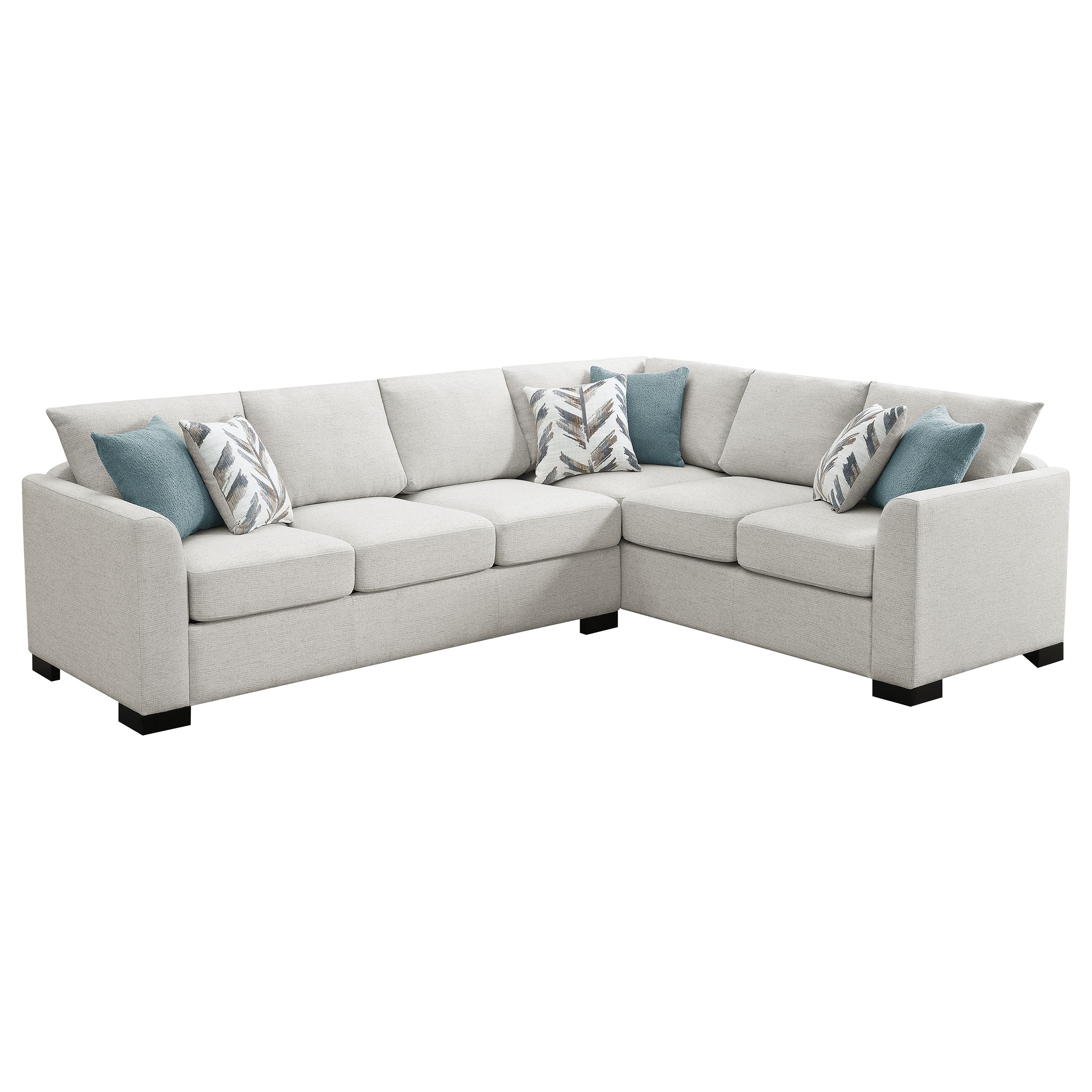 Ashford Chenille Upholstered Sleeper Sectional Sofa Greige — view 1
