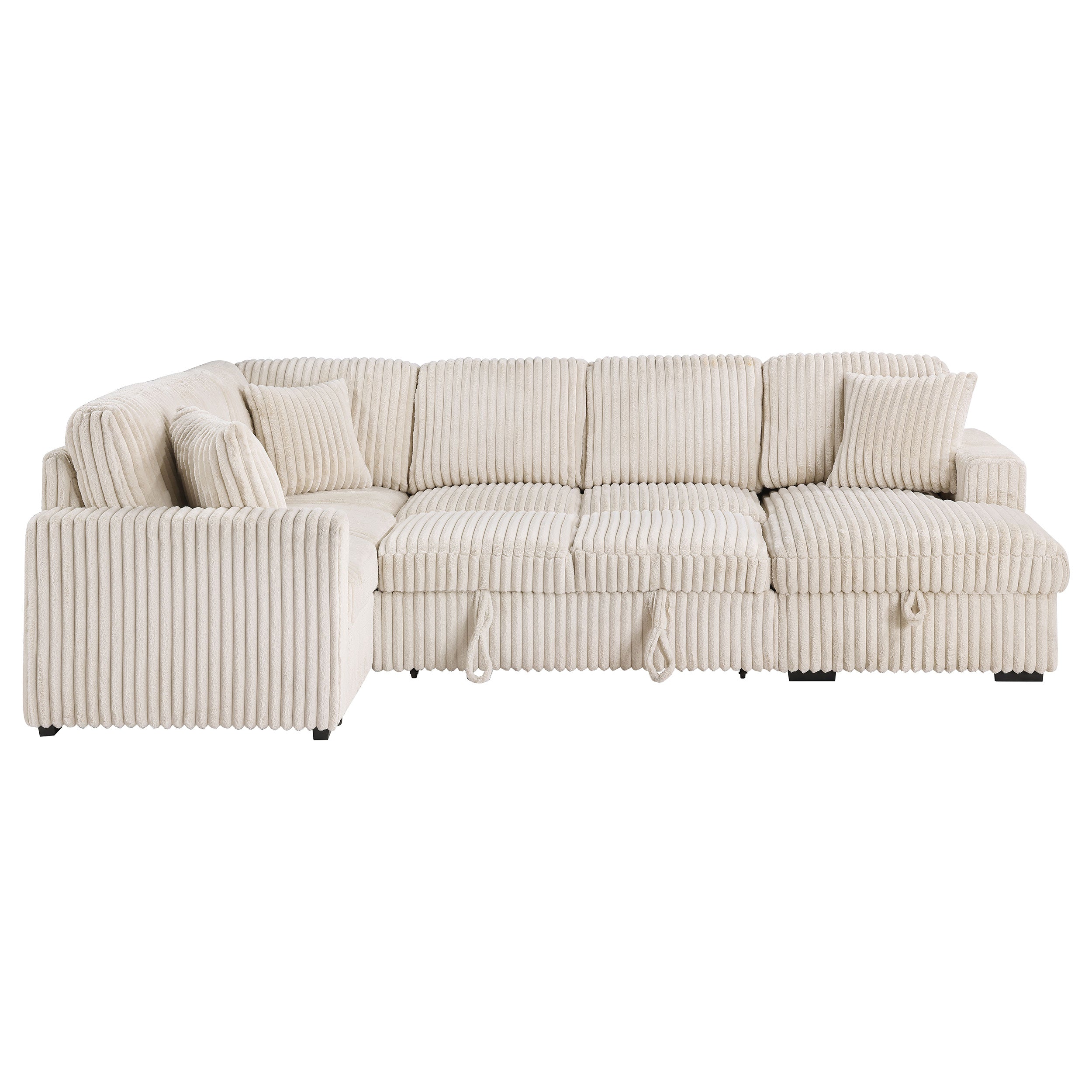 Devonshire Sleeper Sectional Sofa Storage Chaise Camel — view 10