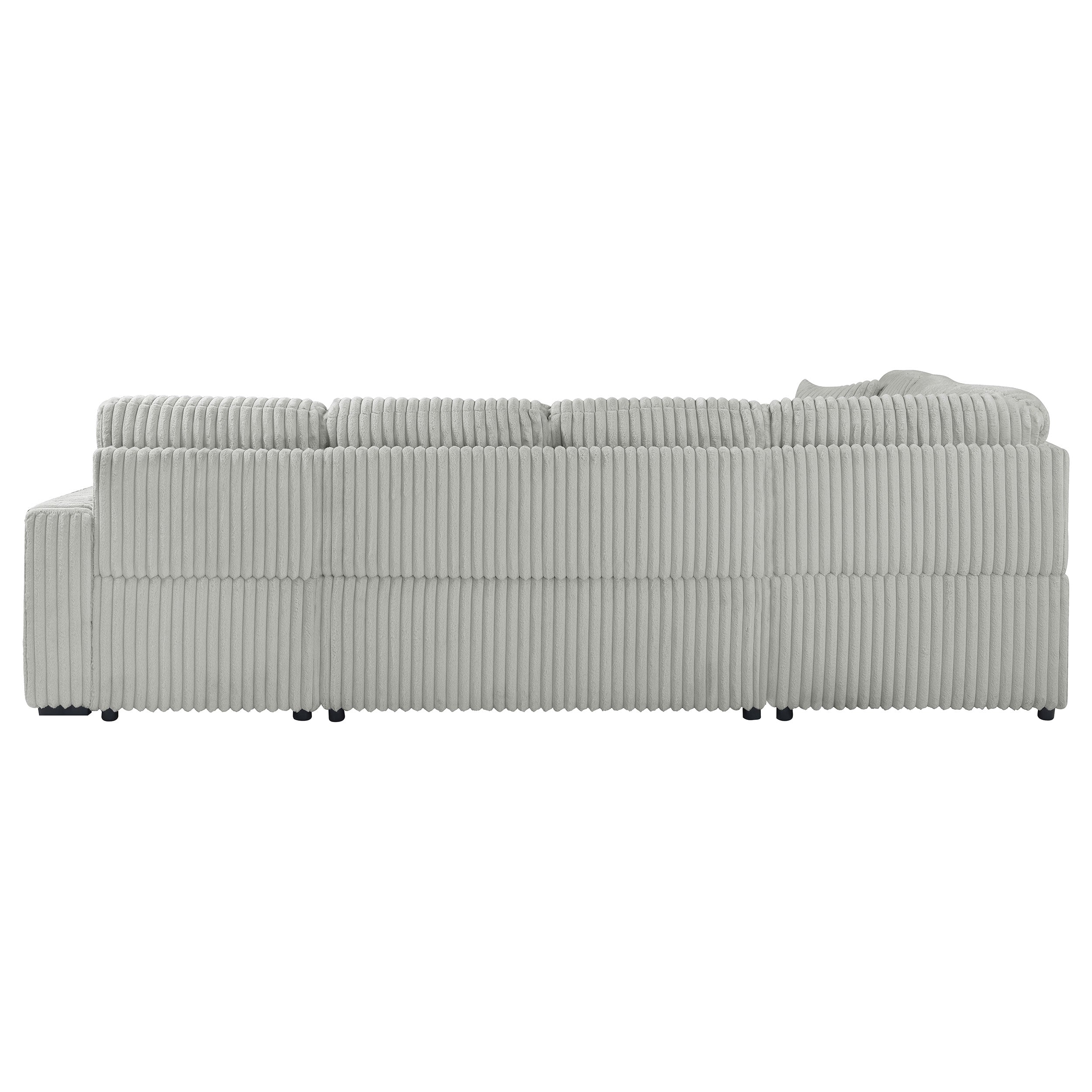 Devonshire Sleeper Sectional Sofa Storage Chaise Grey — view 14