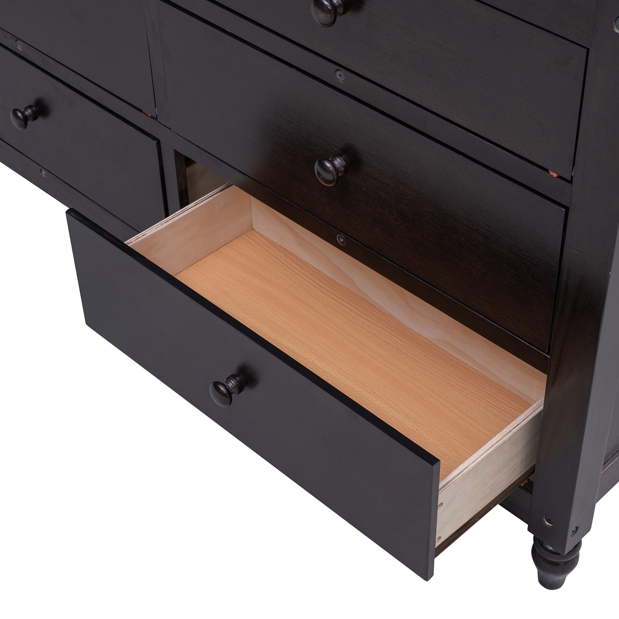 Full size Loft Bed with Drawers and Desk, Wooden Loft Bed with Shelves - Espresso(OLD SKU:LT001529AAP) - Atlantic Fine Furniture Melbourne FL