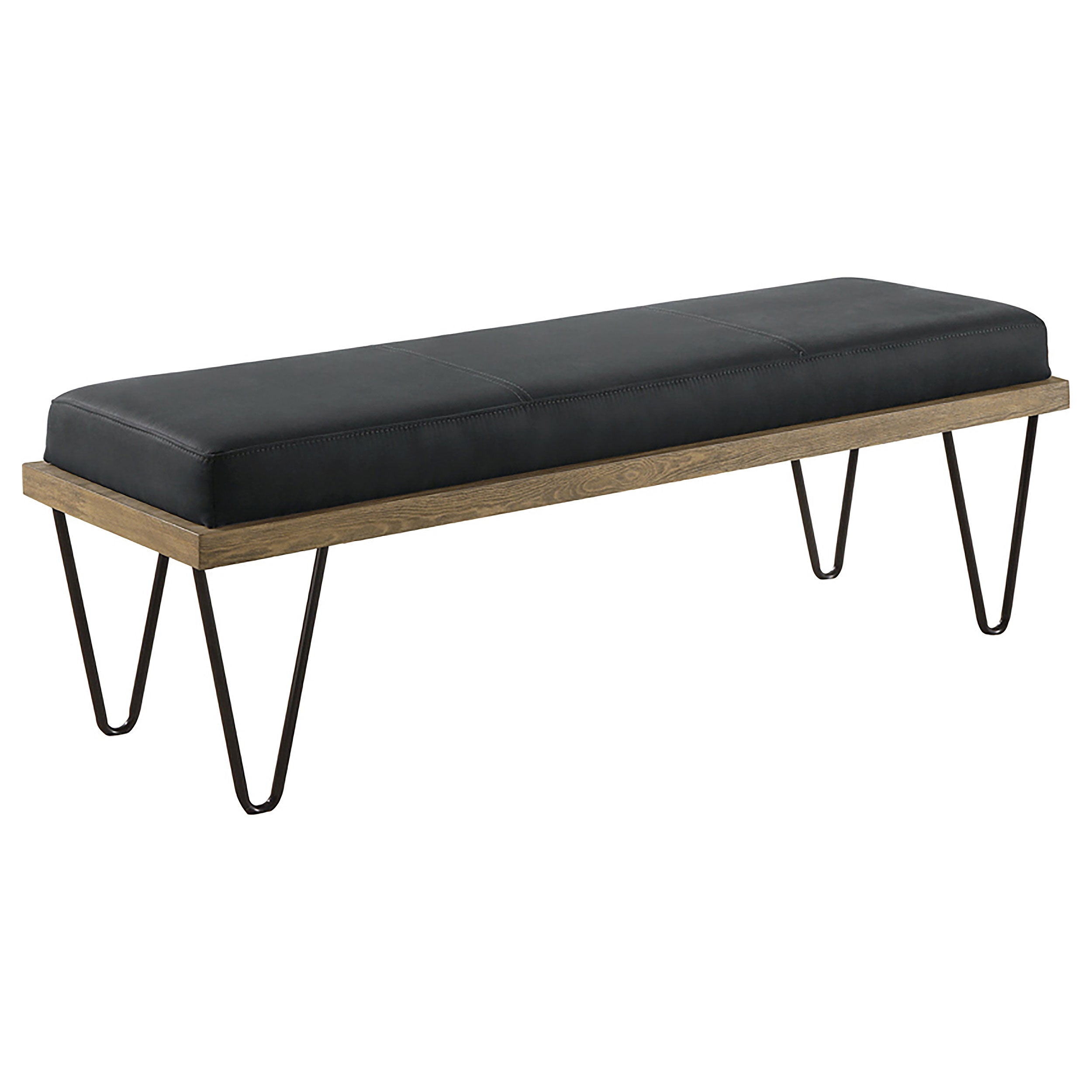 Chad Denim Upholstered Accent Bench Dark Blue — view 1