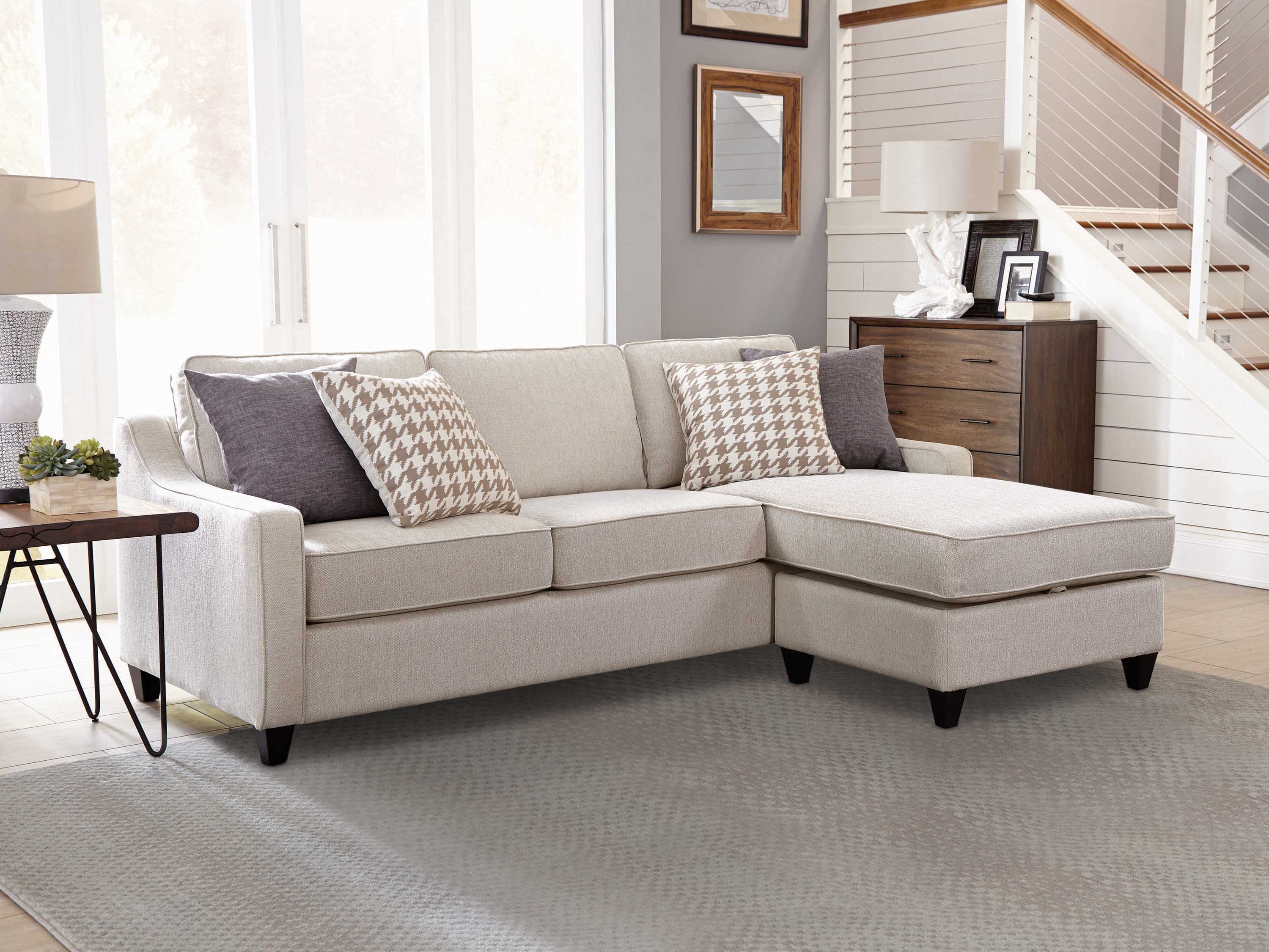 Mcloughlin Upholstered Sloped Arm Sectional Sofa Platinum — view 2