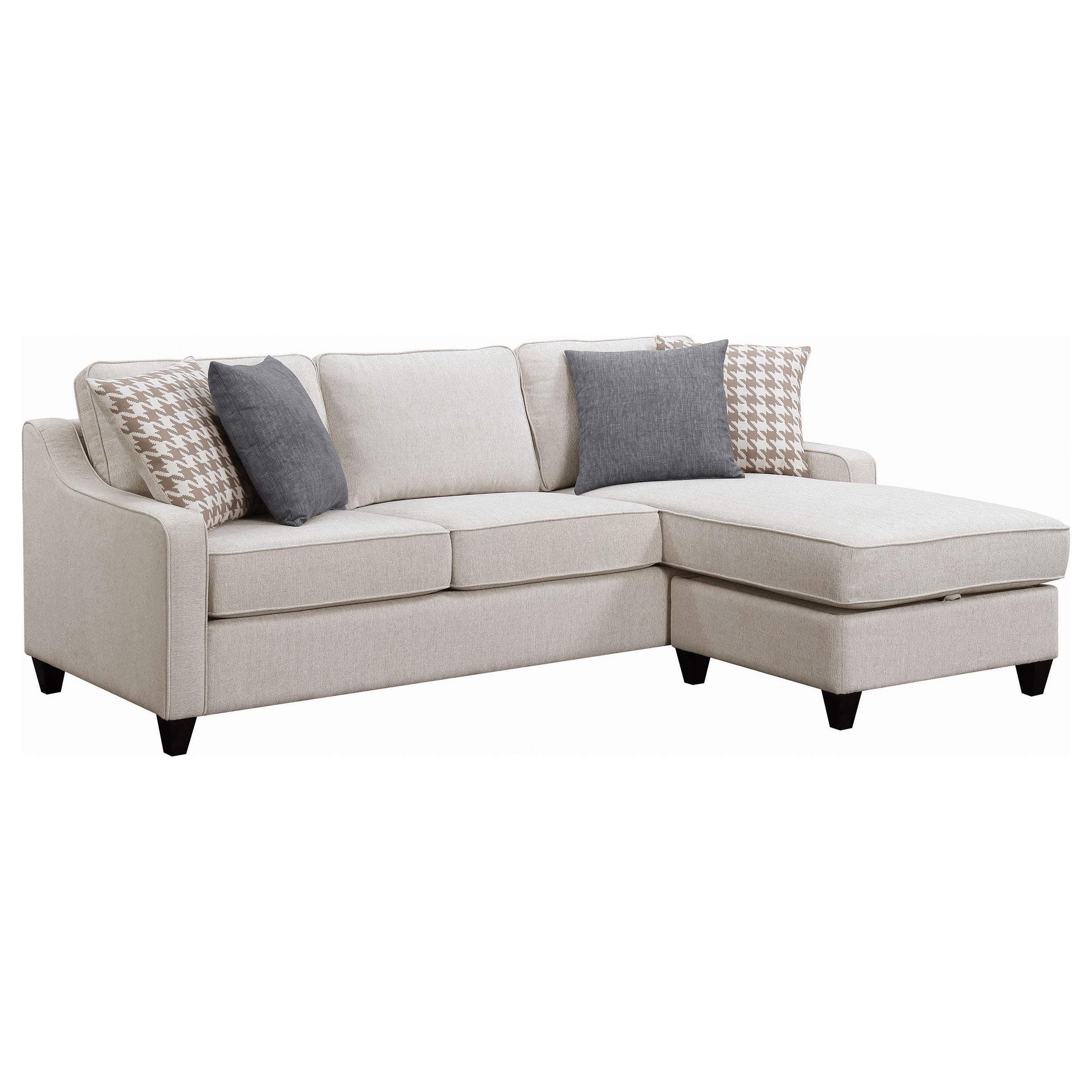 Mcloughlin Upholstered Sloped Arm Sectional Sofa Platinum — view 1