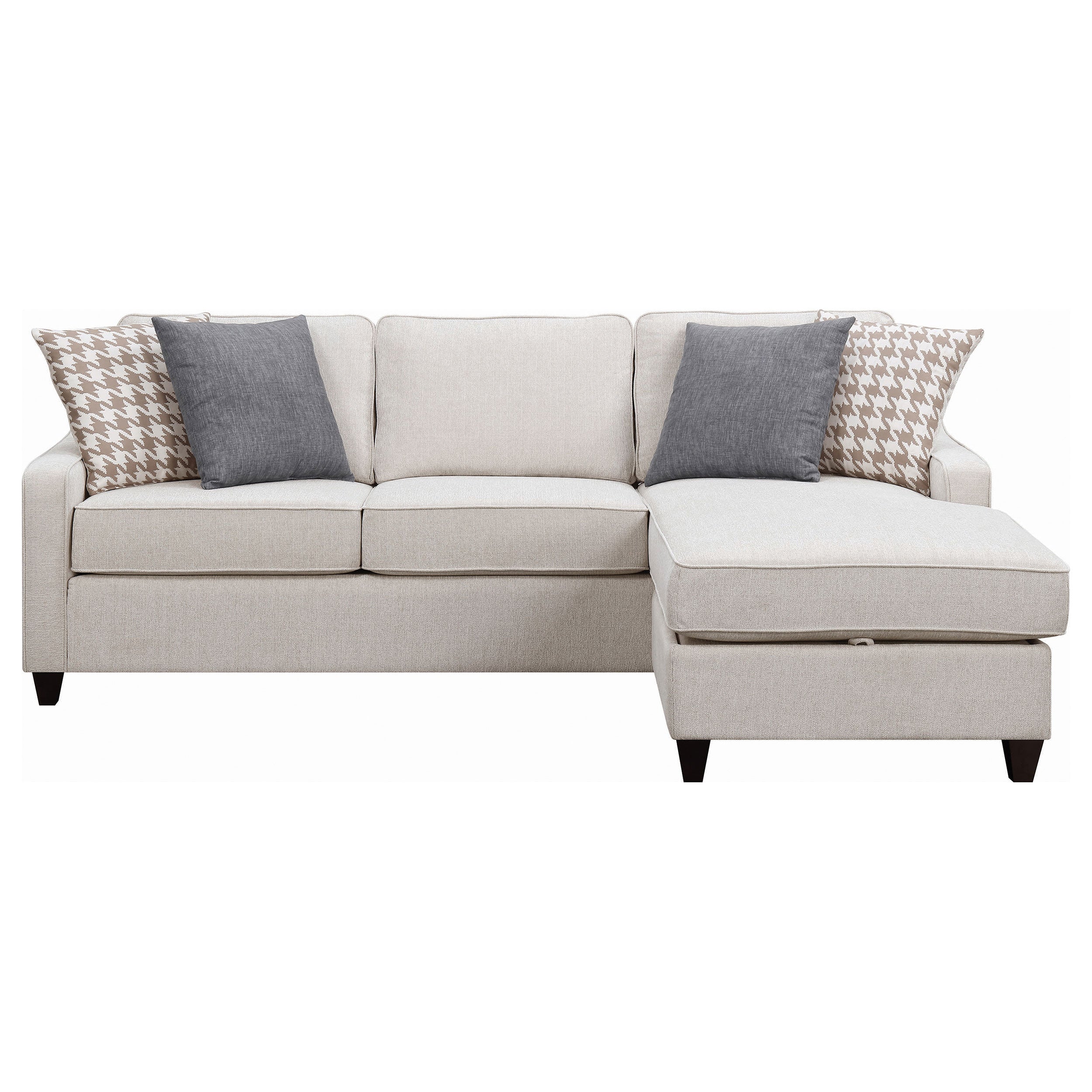 Mcloughlin Upholstered Sloped Arm Sectional Sofa Platinum — view 3