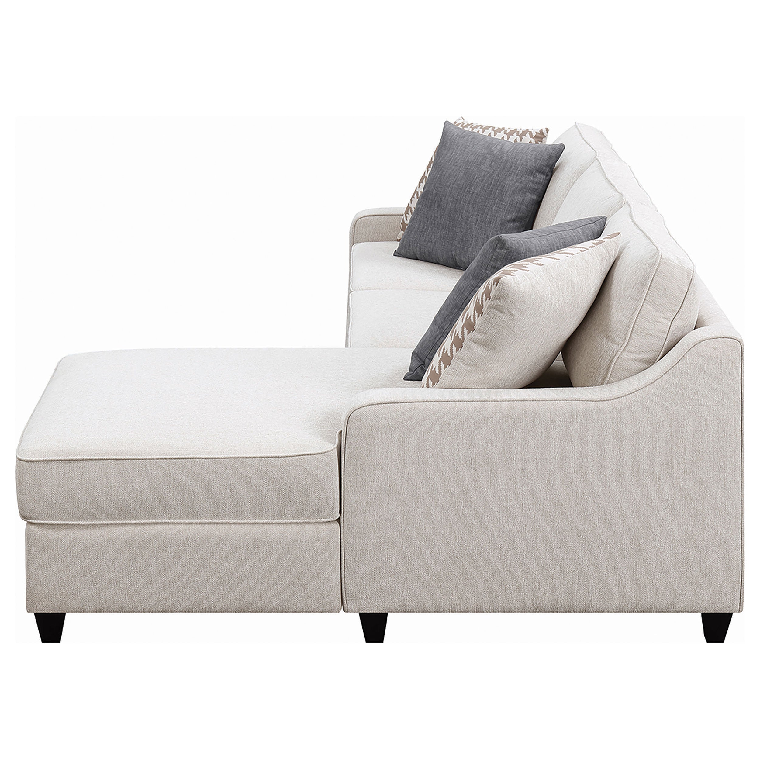 Mcloughlin Upholstered Sloped Arm Sectional Sofa Platinum — view 4