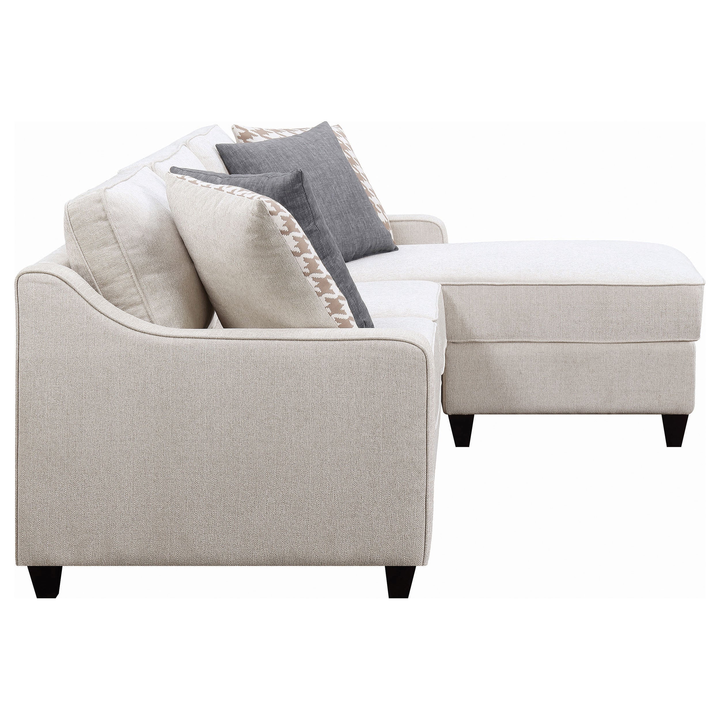 Mcloughlin Upholstered Sloped Arm Sectional Sofa Platinum — view 6