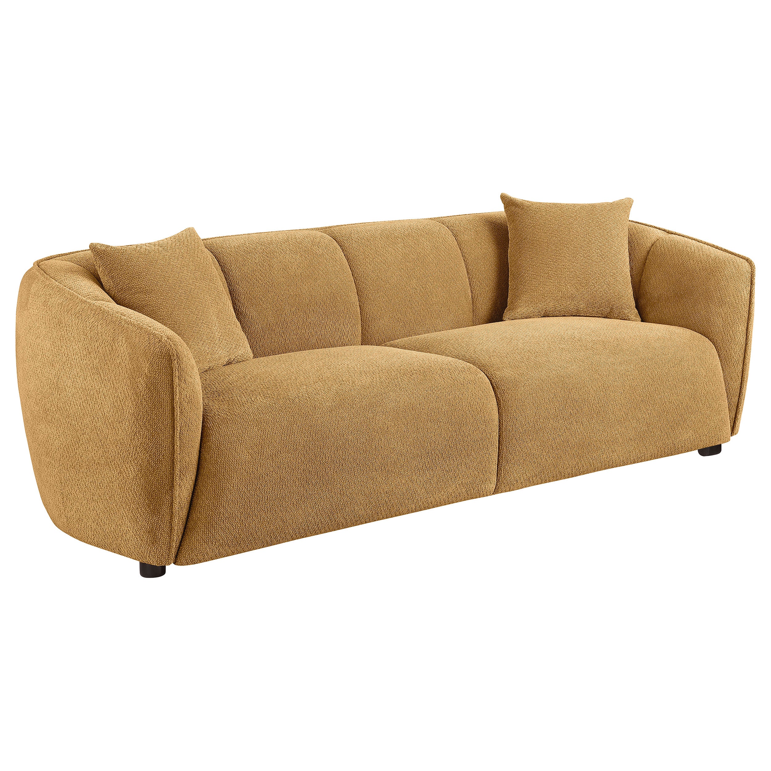 Aleisha Fabric Upholstered Sofa Mustard Yellow — view 1