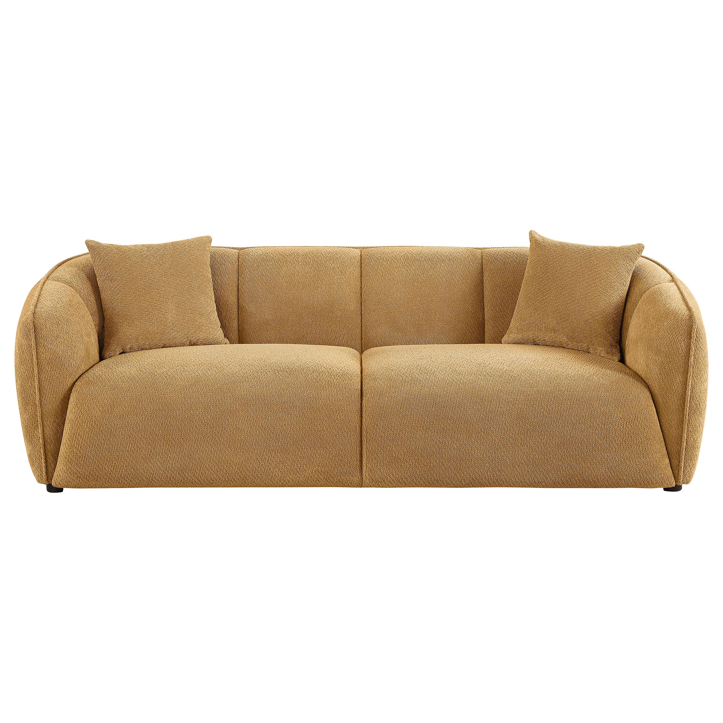 Aleisha Fabric Upholstered Sofa Mustard Yellow — view 3