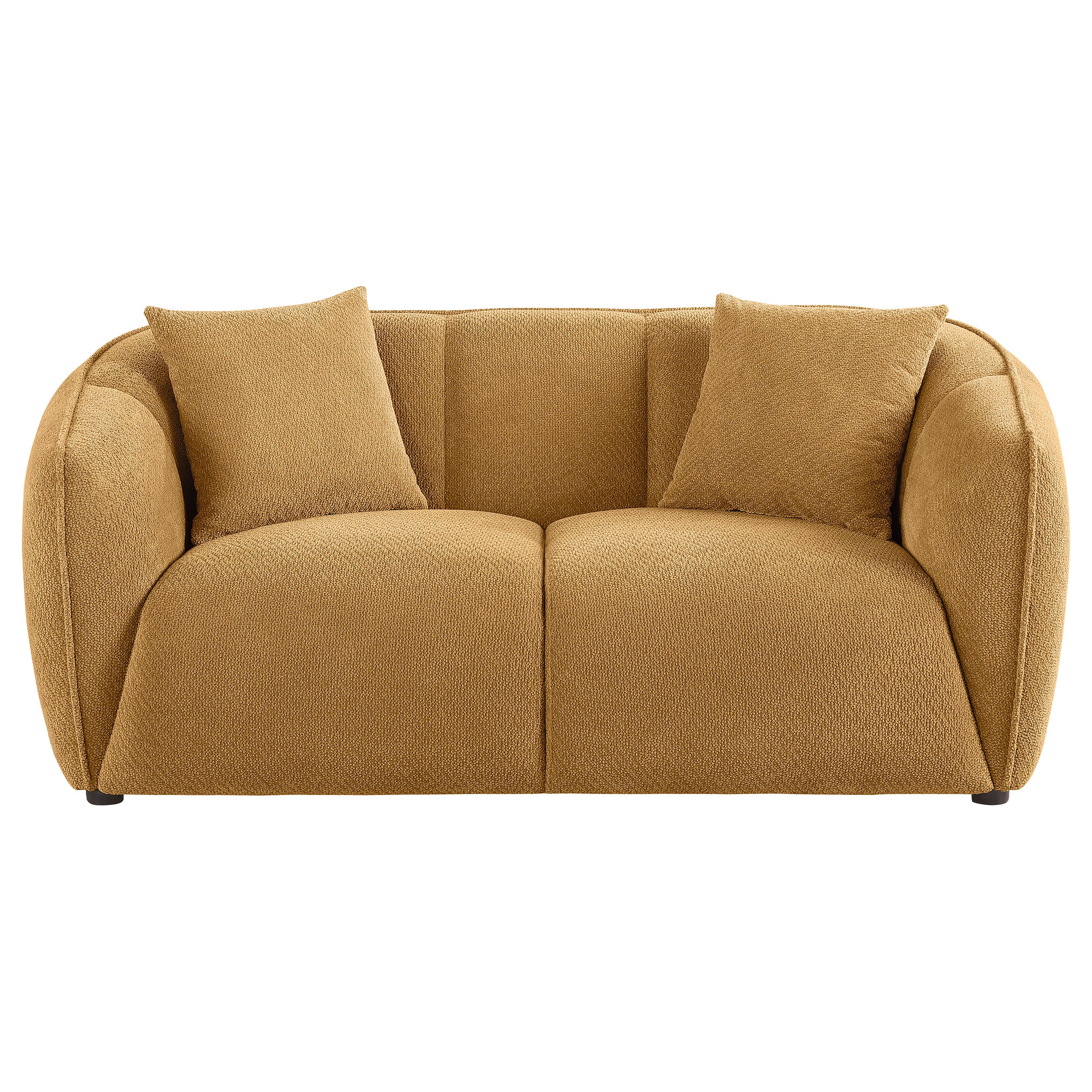 Aleisha Fabric Upholstered Loveseat Mustard Yellow — view 3