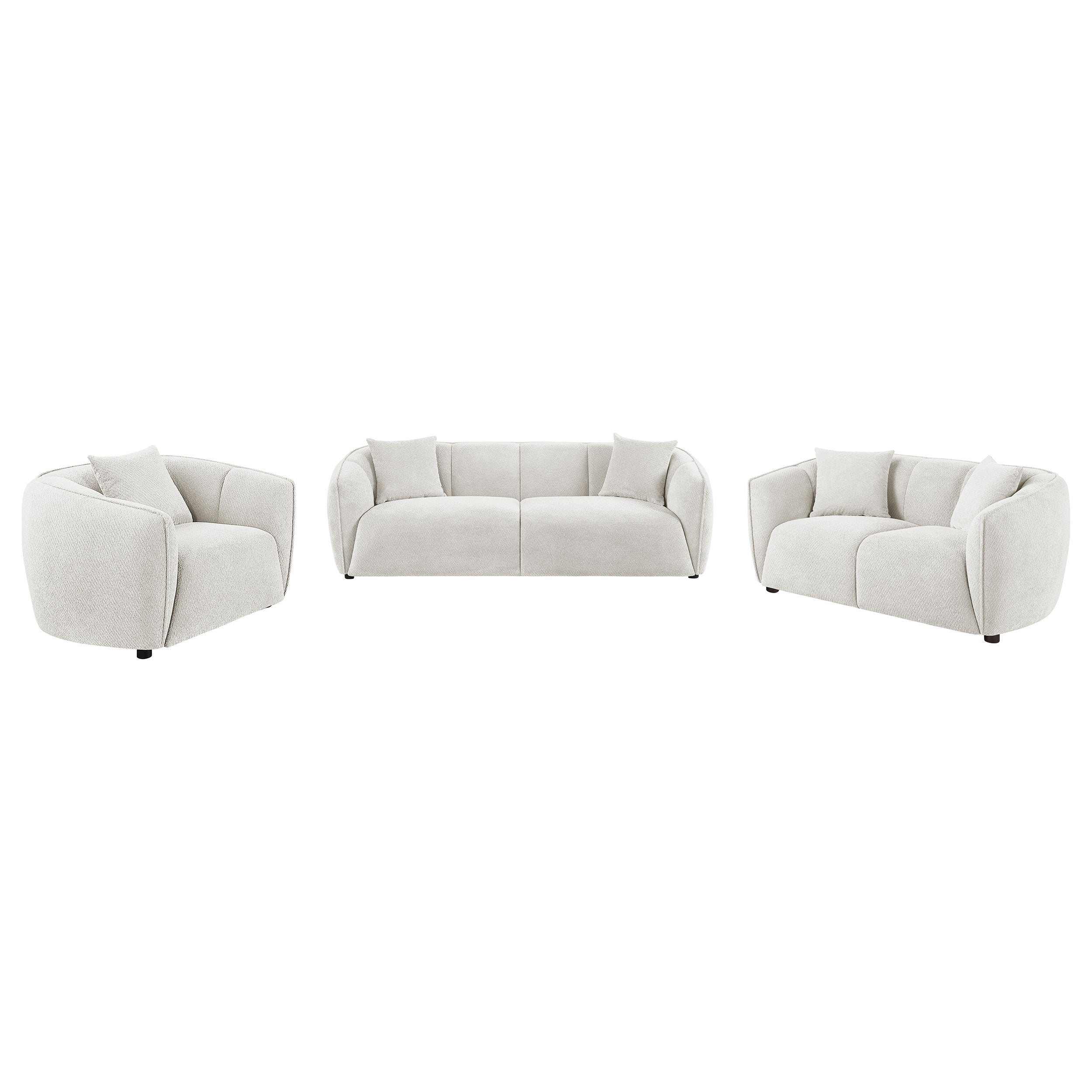 Aleisha 3-piece Fabric Upholstered Sofa Set Sand — view 1