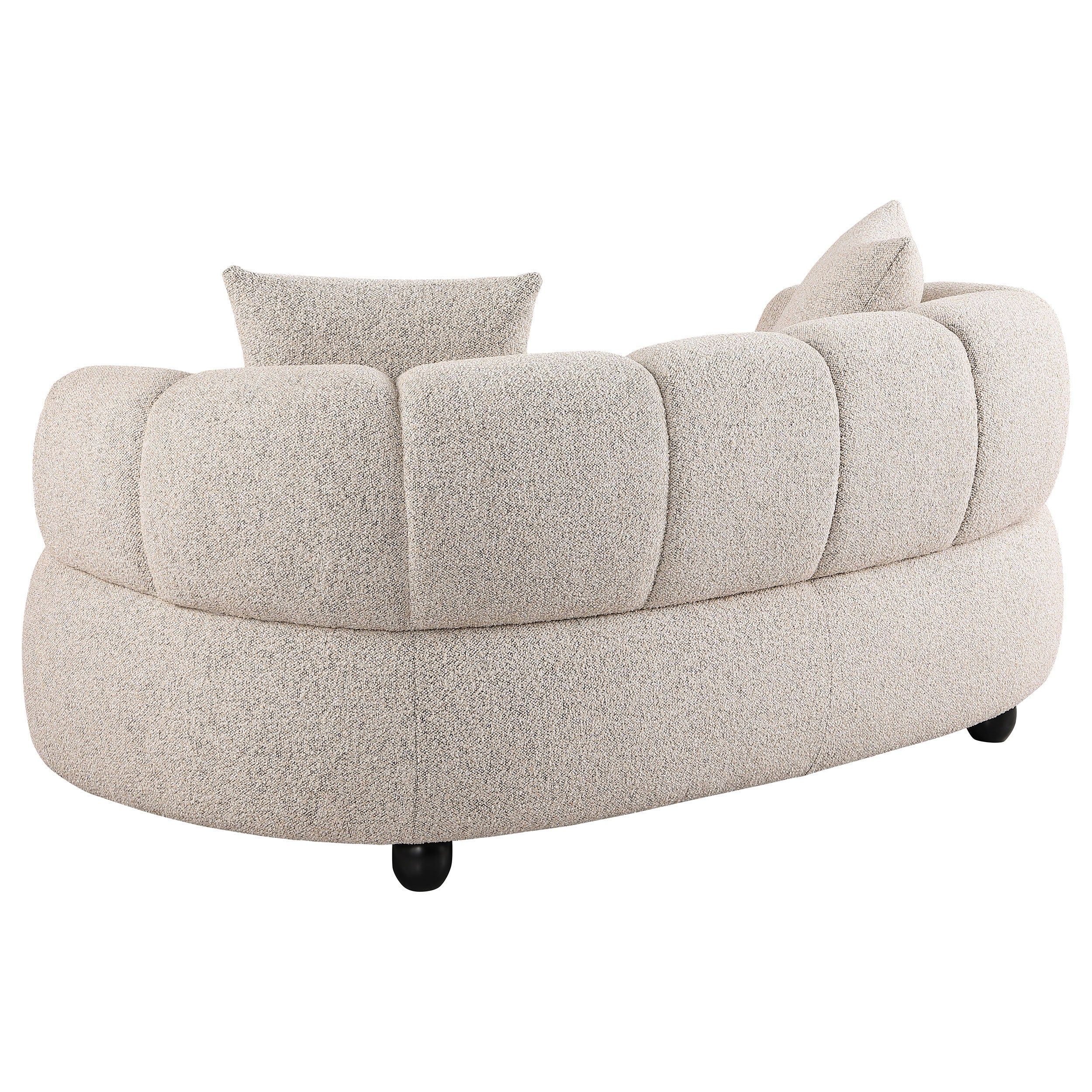 Whitney Contemporary Channel Tufted Woven Fabric Upholstered Sofa Set — view 5