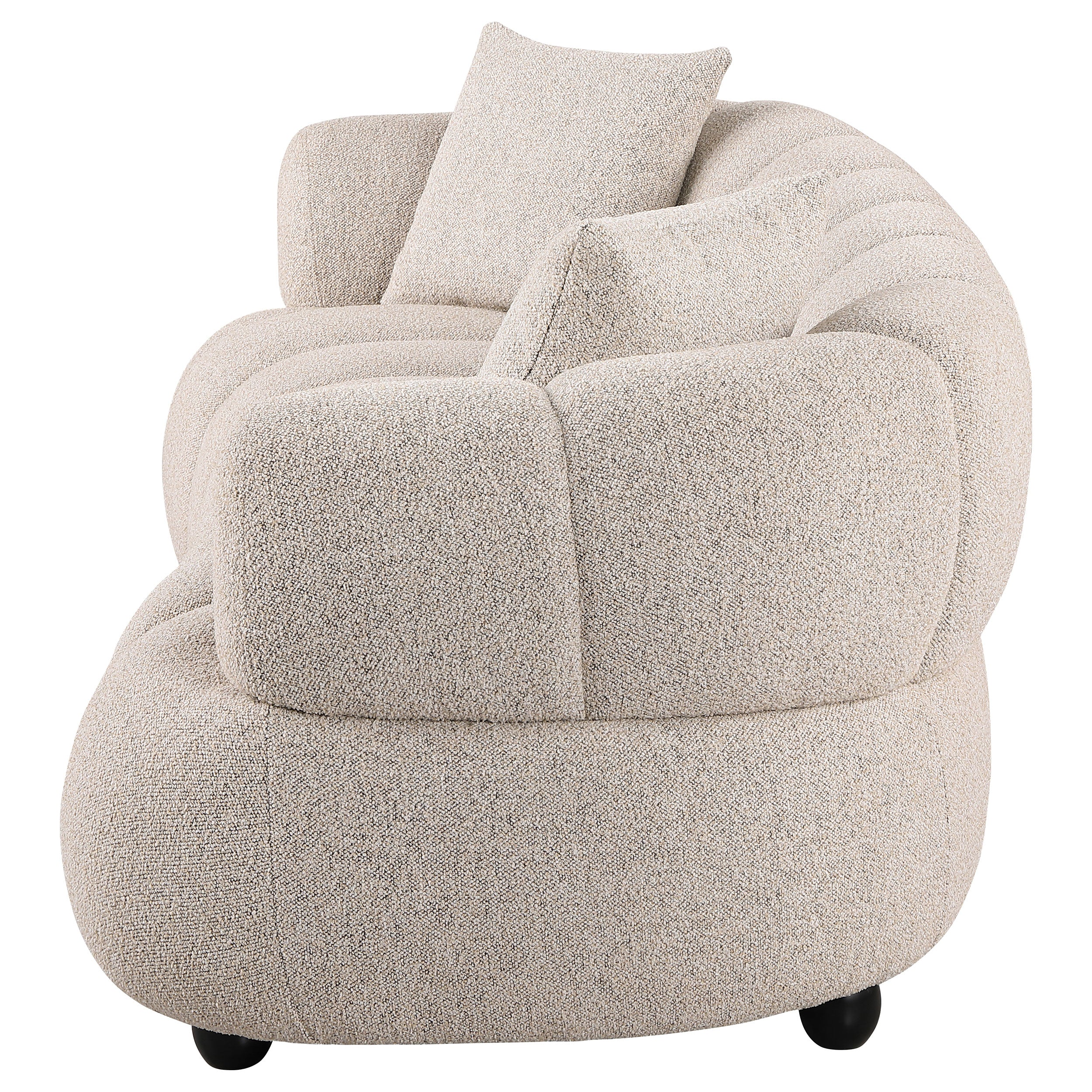 Whitney Contemporary Channel Tufted Woven Fabric Upholstered Sofa — view 5