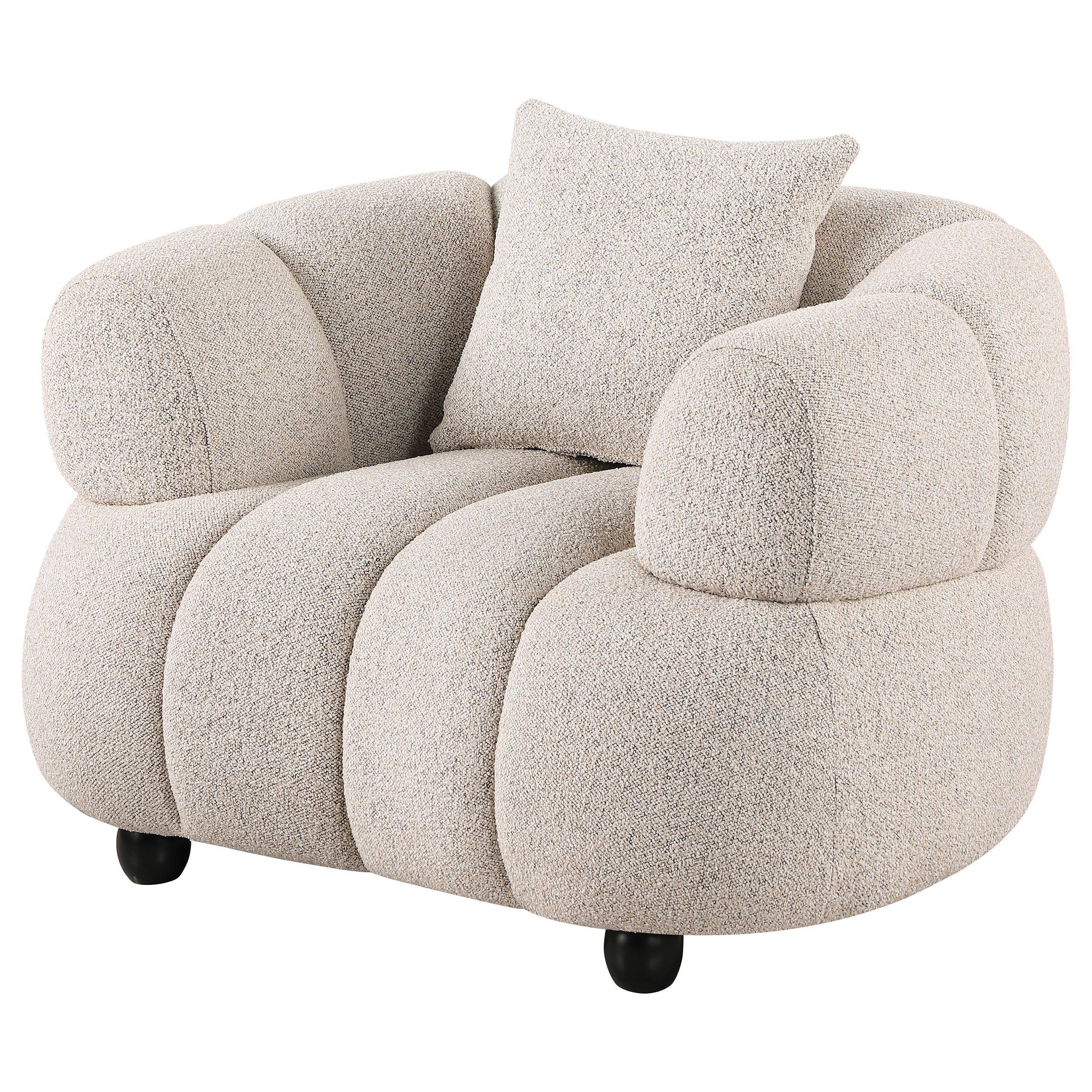 Whitney Contemporary Channel Tufted Woven Fabric Upholstered Accent Chair — view 4