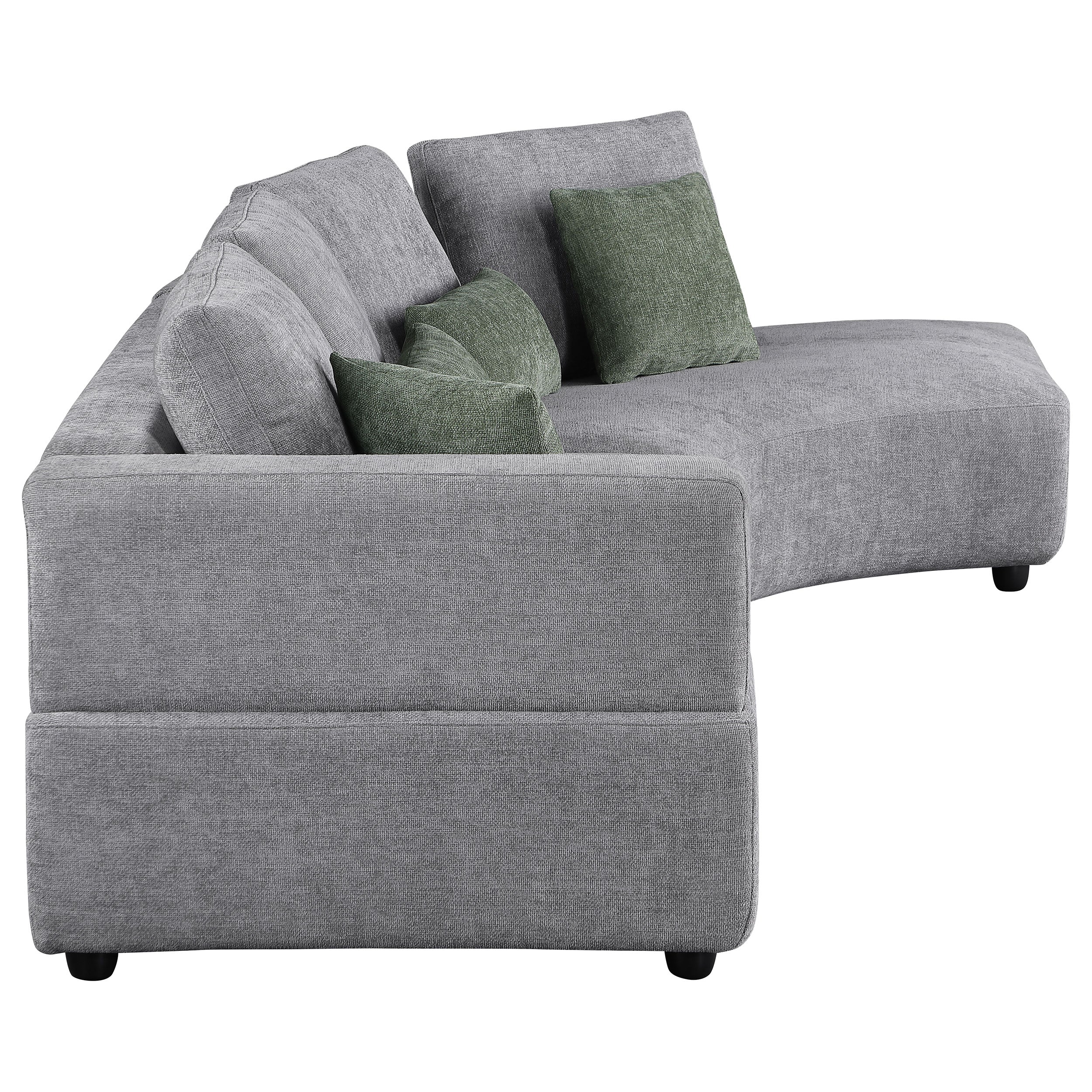 Toscano 134-inch Upholstered Sectional Sofa Grey — view 5