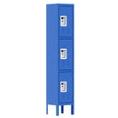 Lockers For Employees With 3 Door Storage Locker Durable For Gym, School, Office - Blue