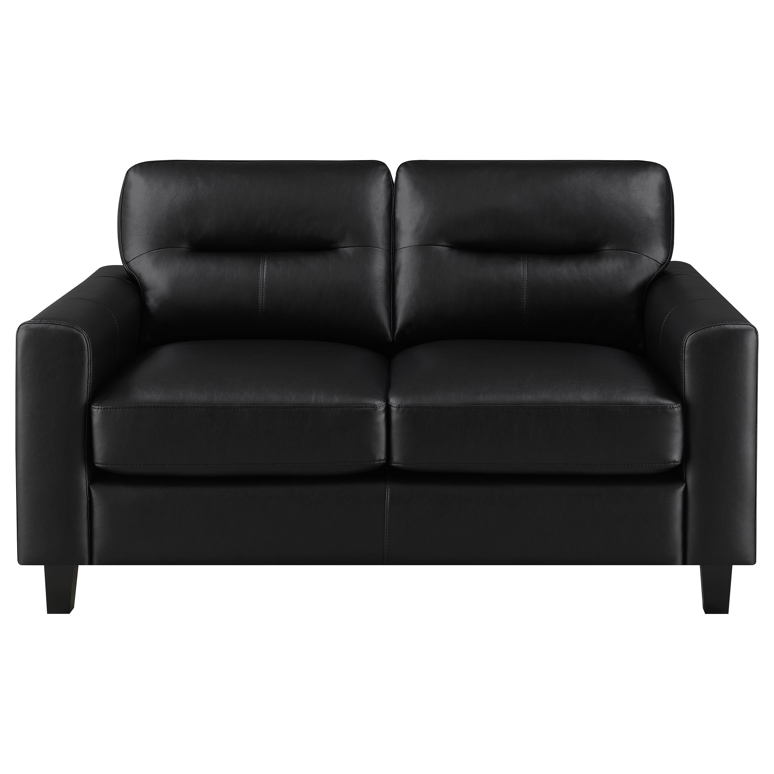 Scotland 3-piece Faux Leather Upholstered Sofa Set Black — view 8