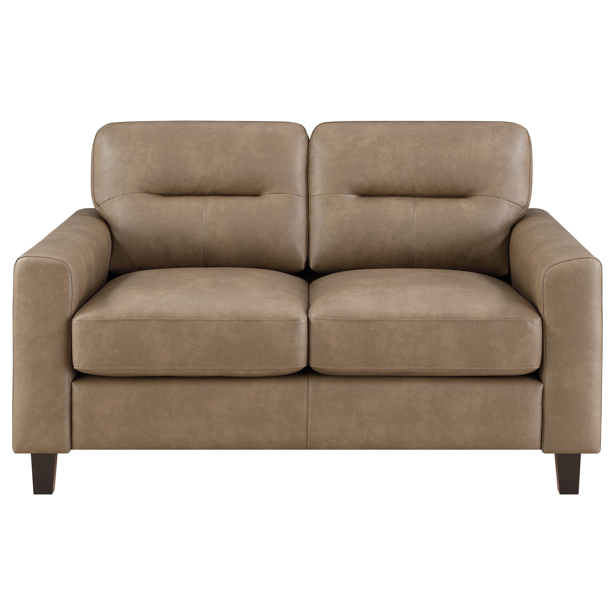 Scotland 3-piece Faux Leather Upholstered Sofa Set Brown — view 8