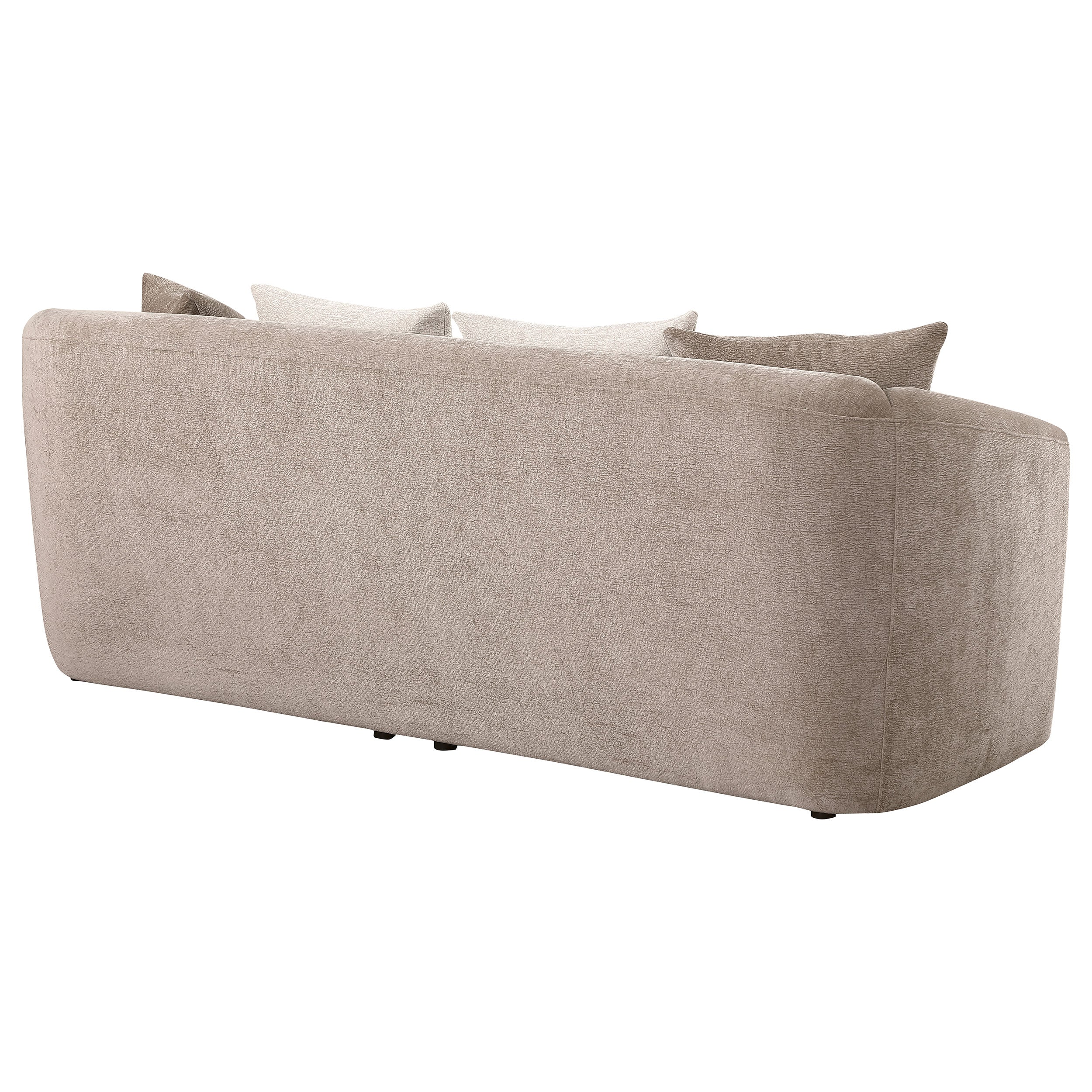 Townsend Chenille Upholstered Rolled Arm Sofa Latte — view 7