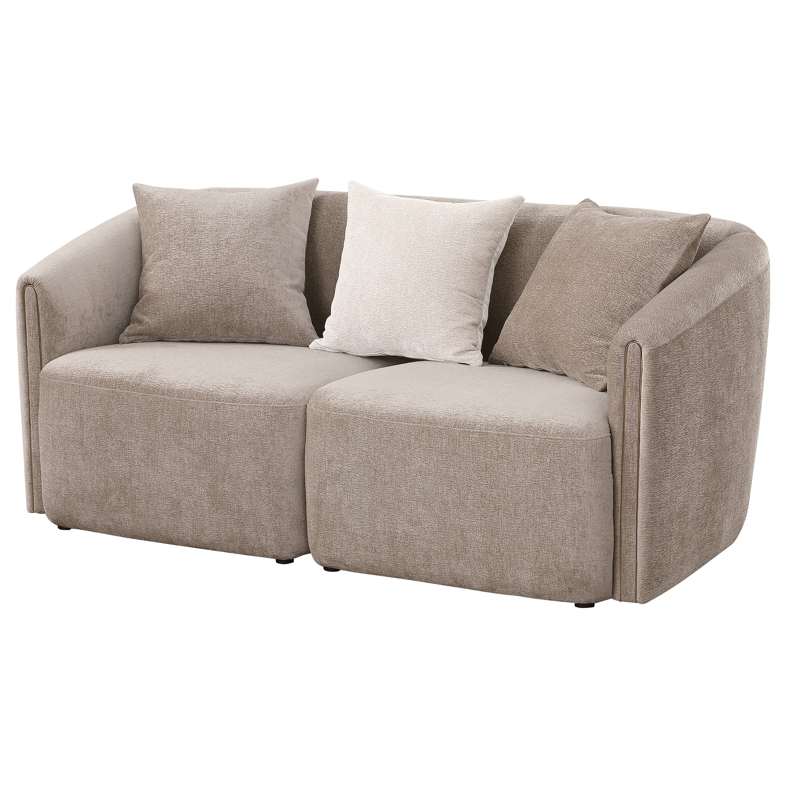 Townsend Chenille Upholstered Rolled Arm Loveseat Latte — view 4