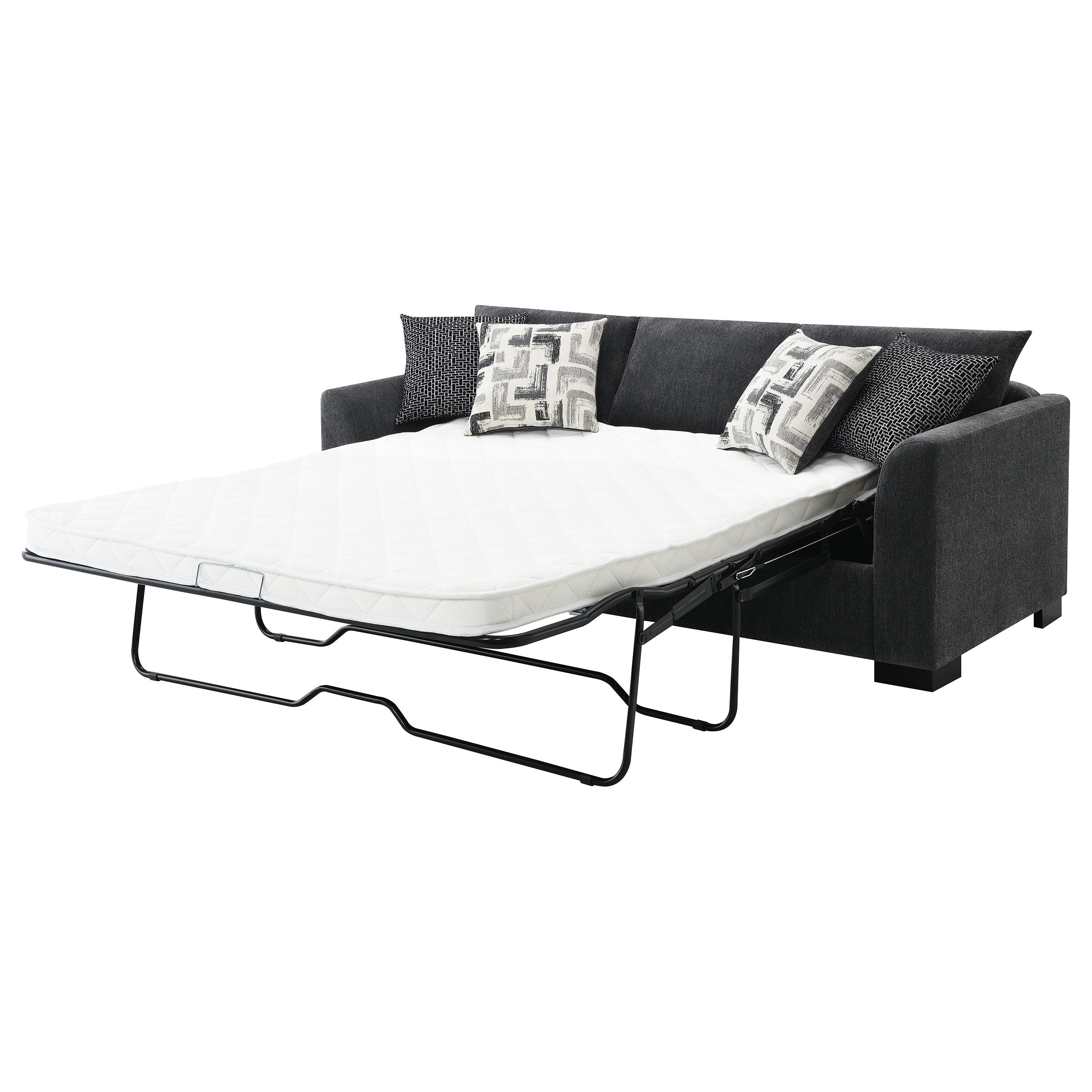Storey Upholstered Sleeper Sectional Chaise Sofa Dark Grey — view 9