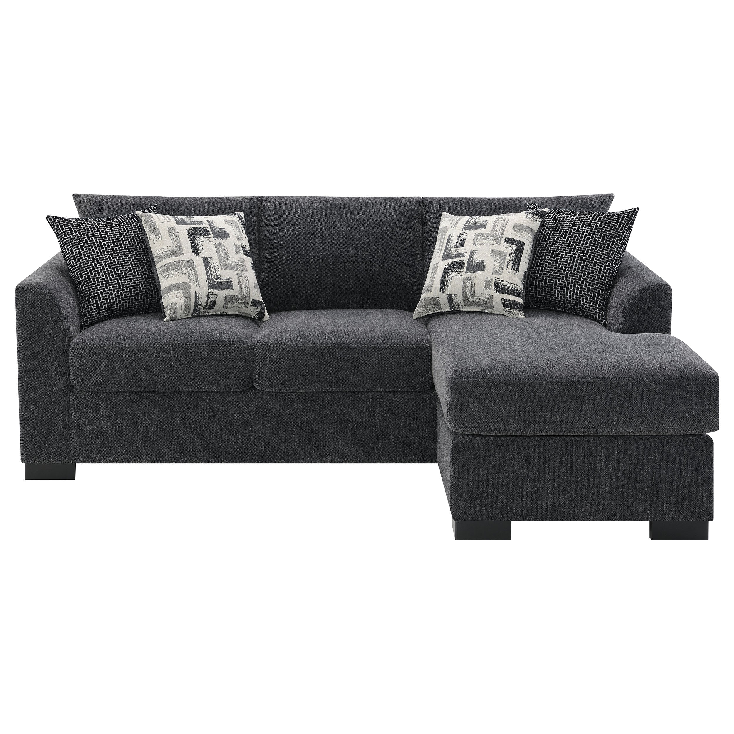 Storey Upholstered Sleeper Sectional Chaise Sofa Dark Grey — view 10