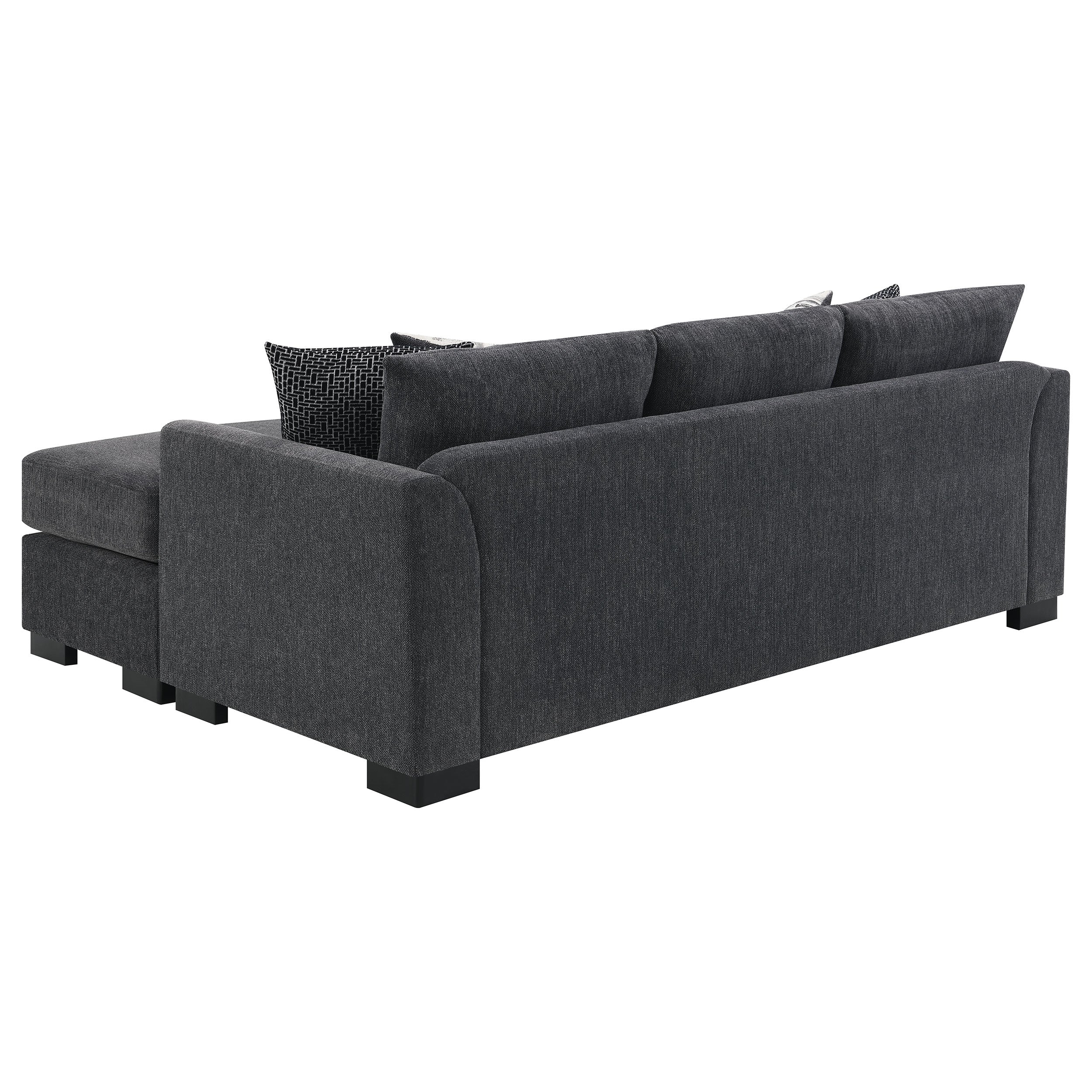 Storey Upholstered Sleeper Sectional Chaise Sofa Dark Grey — view 13