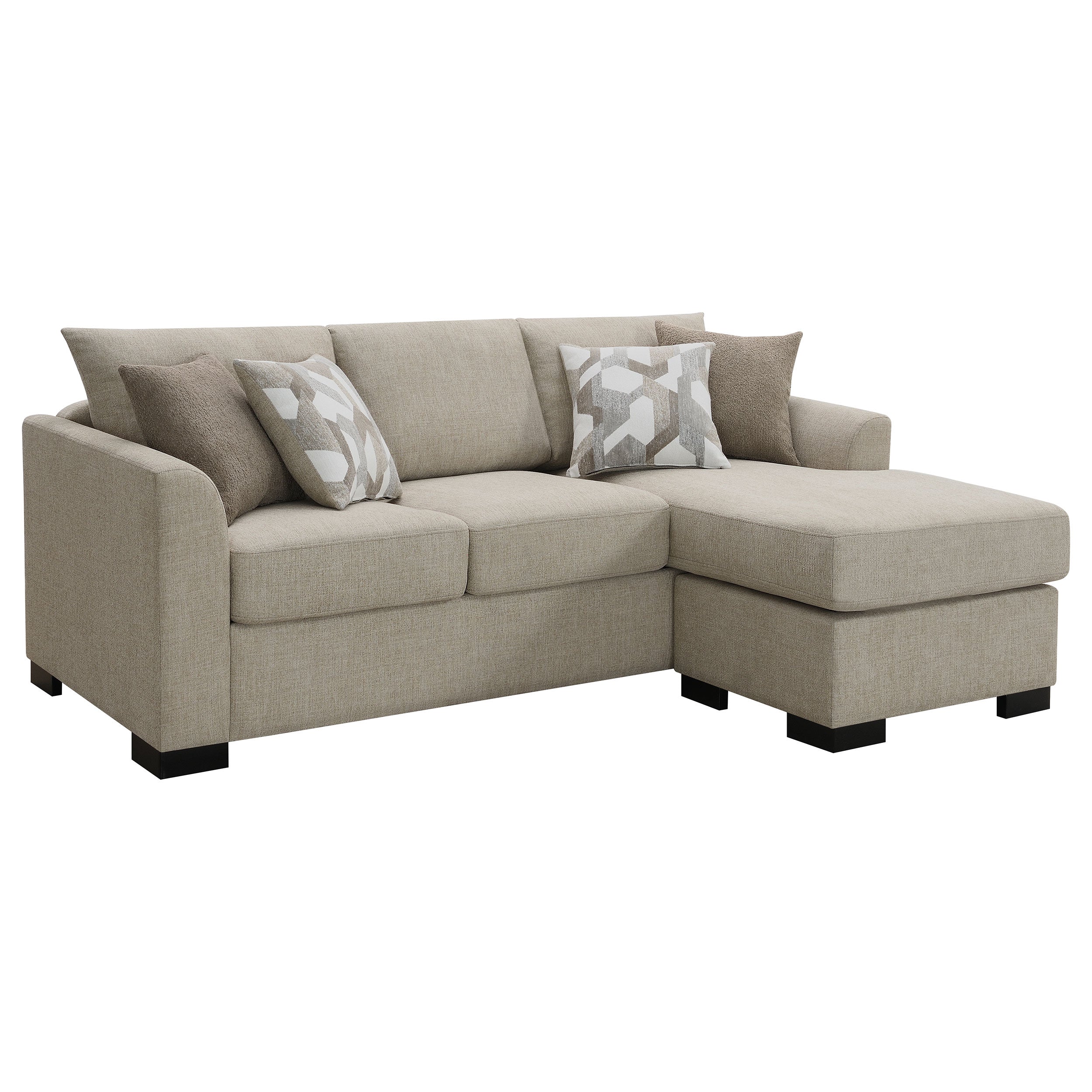 Storey Upholstered Sleeper Sectional Chaise Sofa Camel — view 1