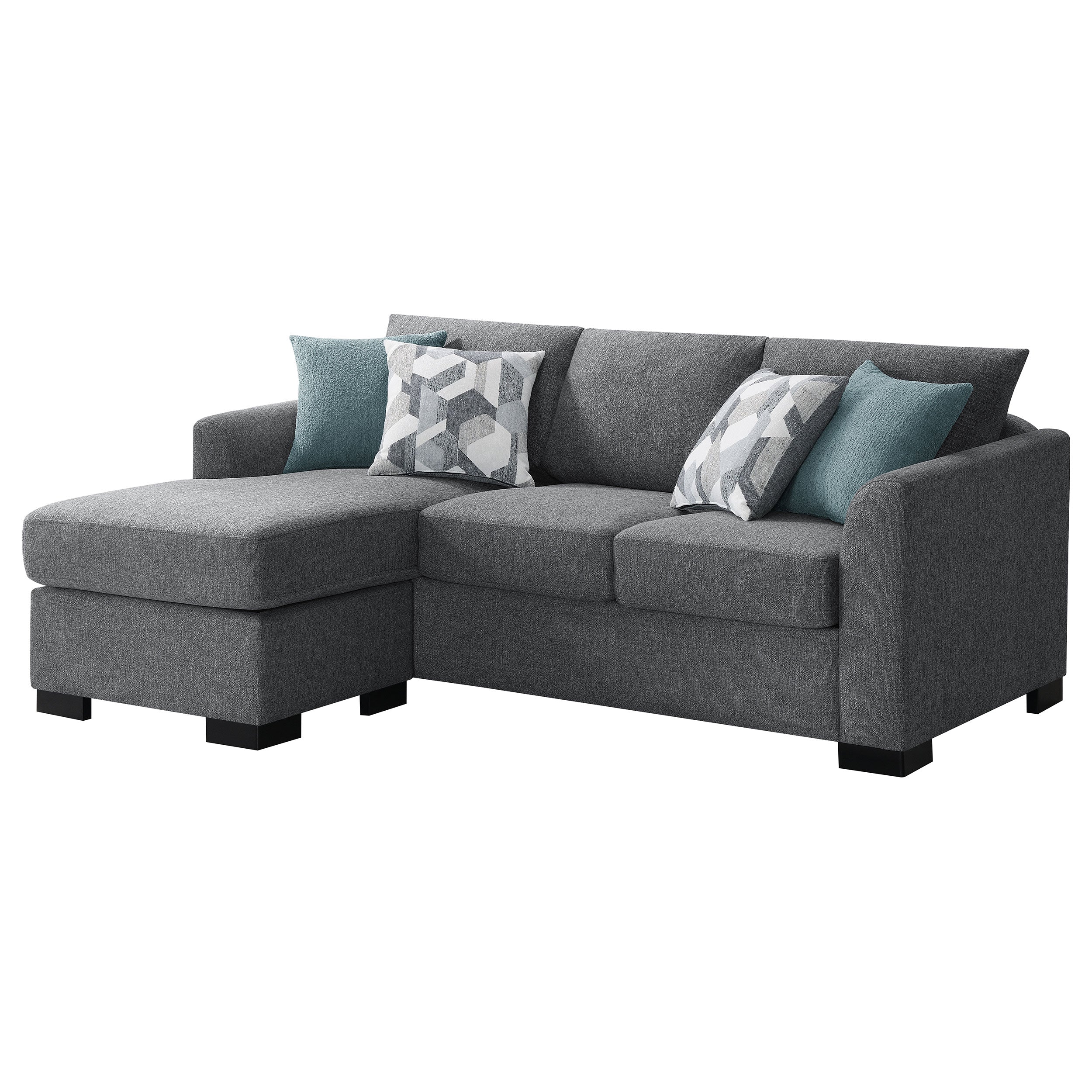 Storey Upholstered Sleeper Sectional Chaise Sofa Grey — view 7