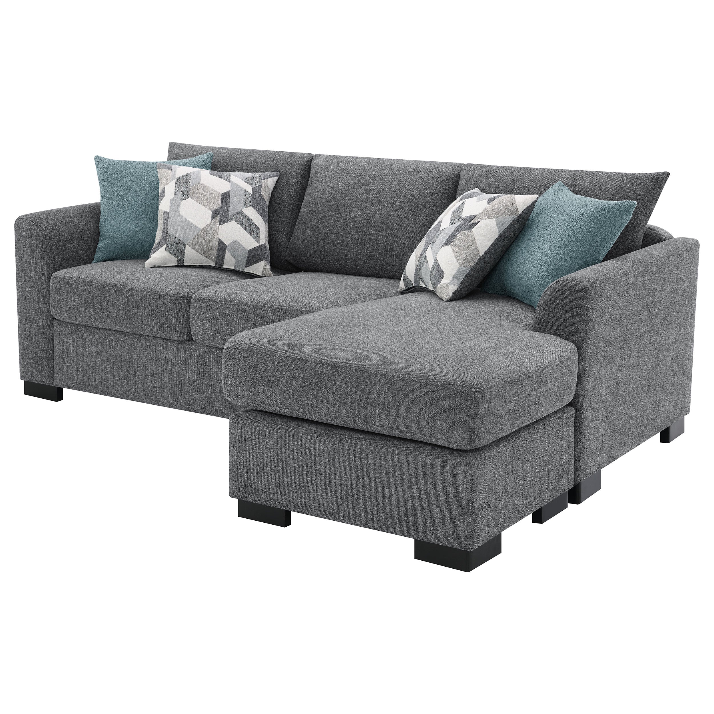 Storey Upholstered Sleeper Sectional Chaise Sofa Grey — view 11
