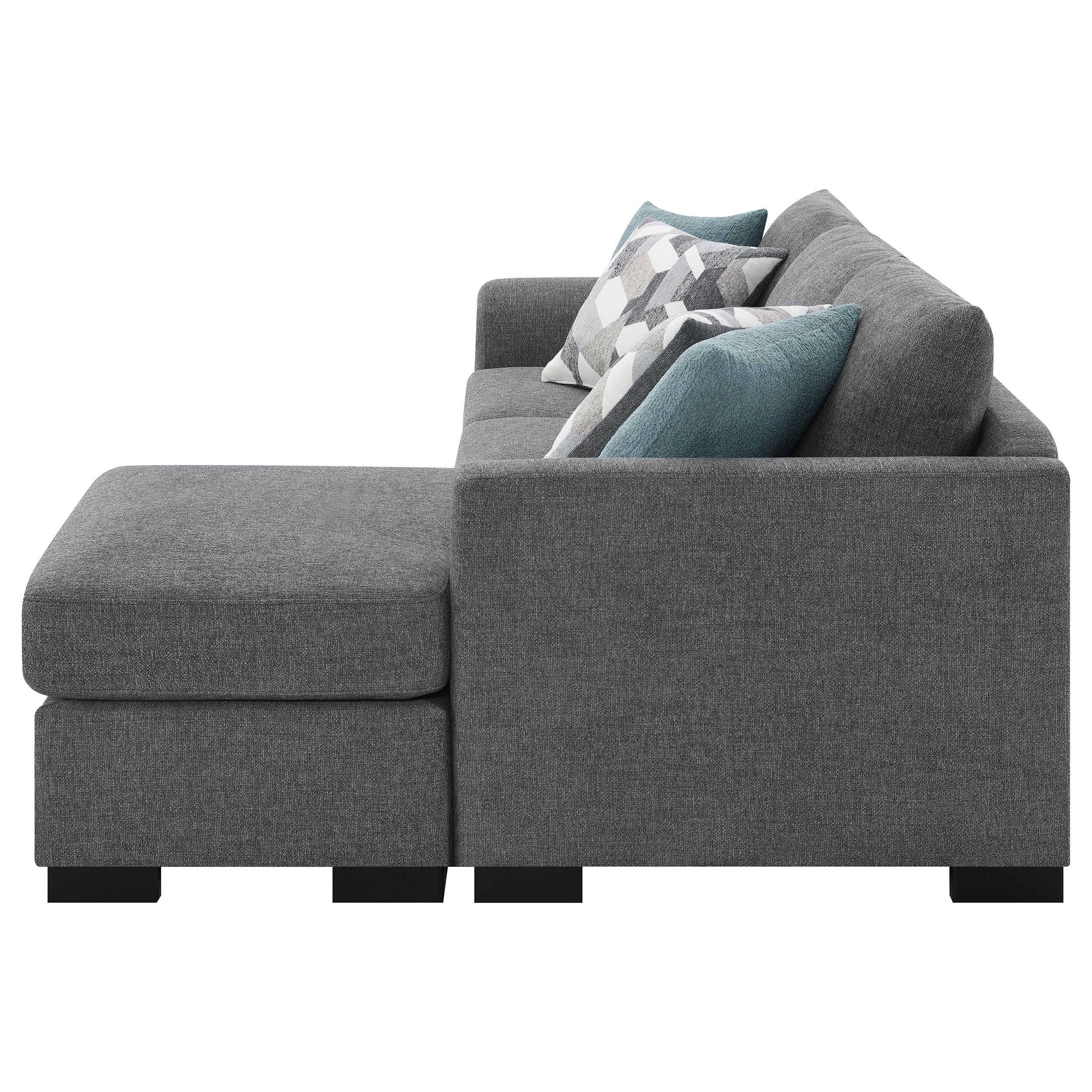 Storey Upholstered Sleeper Sectional Chaise Sofa Grey — view 12