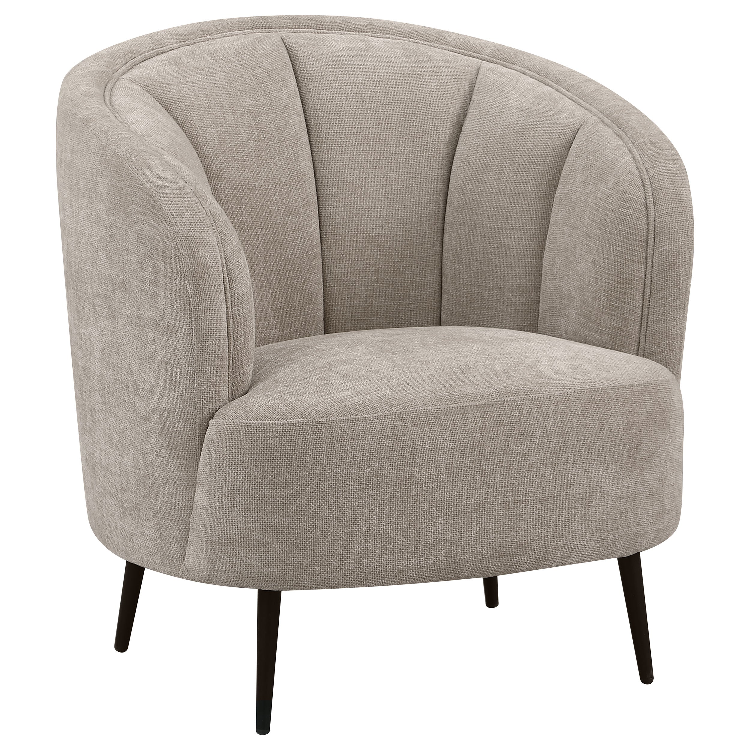 Ellorie Upholstered Channel Back Curved Chair Beige — view 1