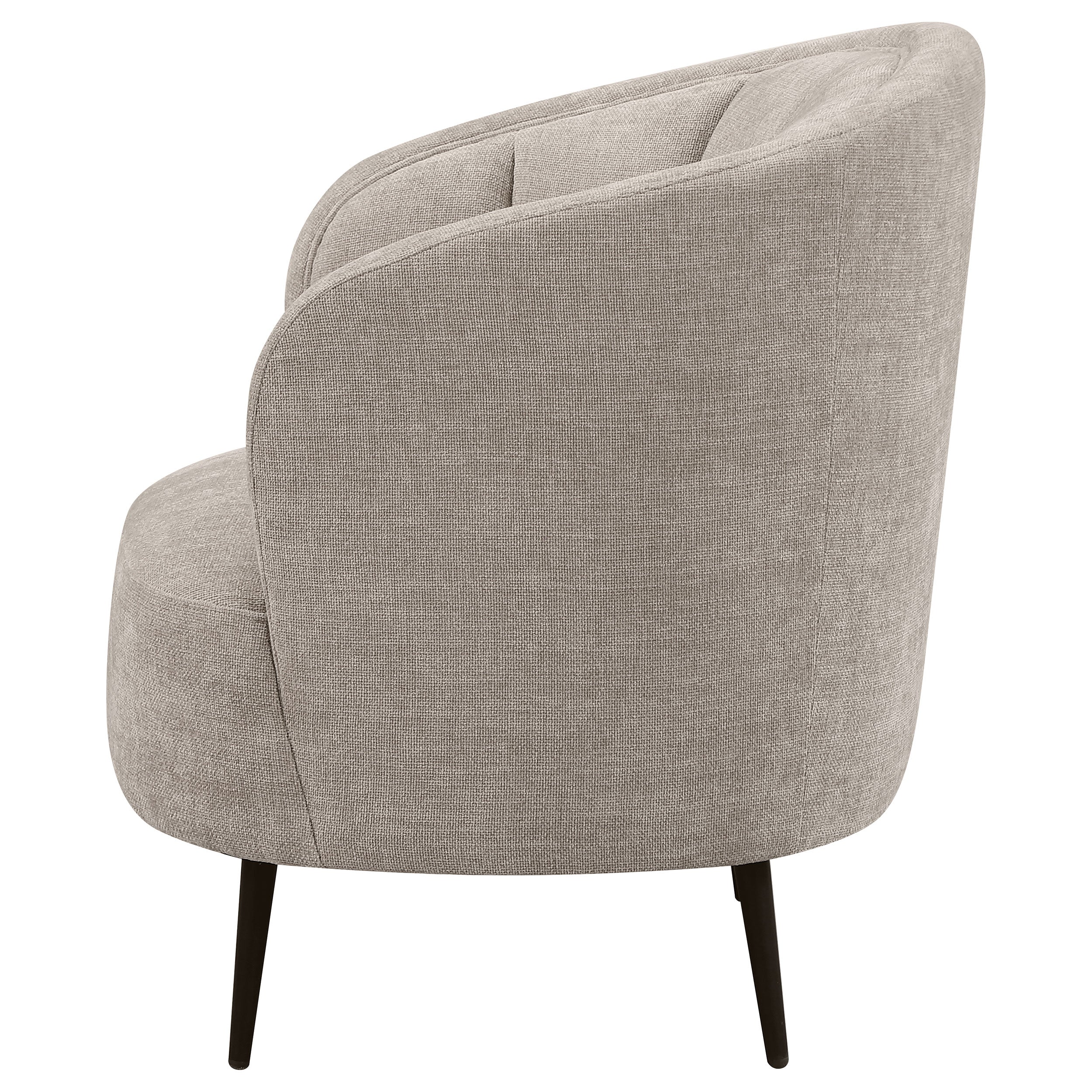 Ellorie Upholstered Channel Back Curved Chair Beige — view 5