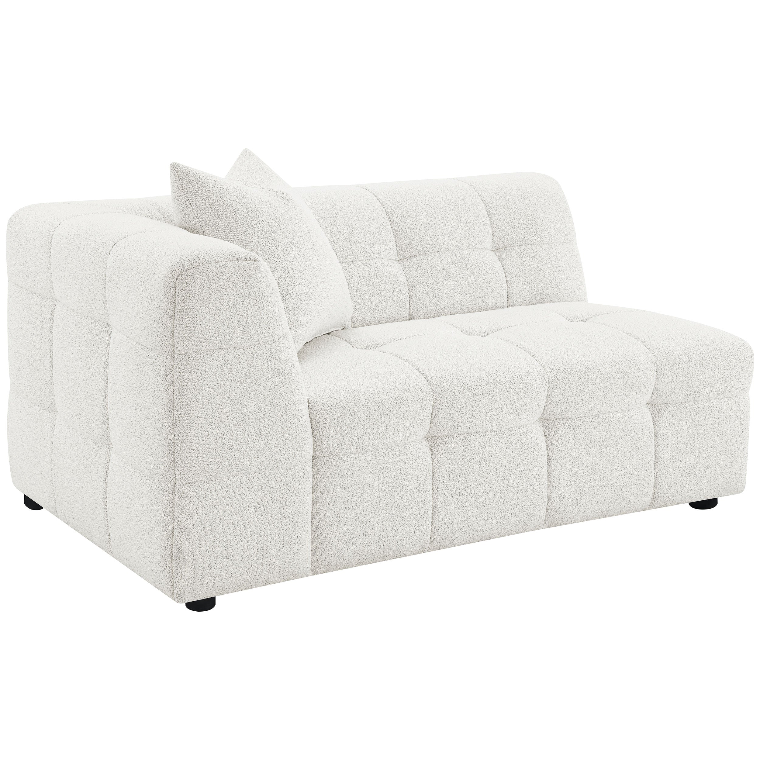 Everly Boucle Upholstered Extra Long Sofa Off White — view 9