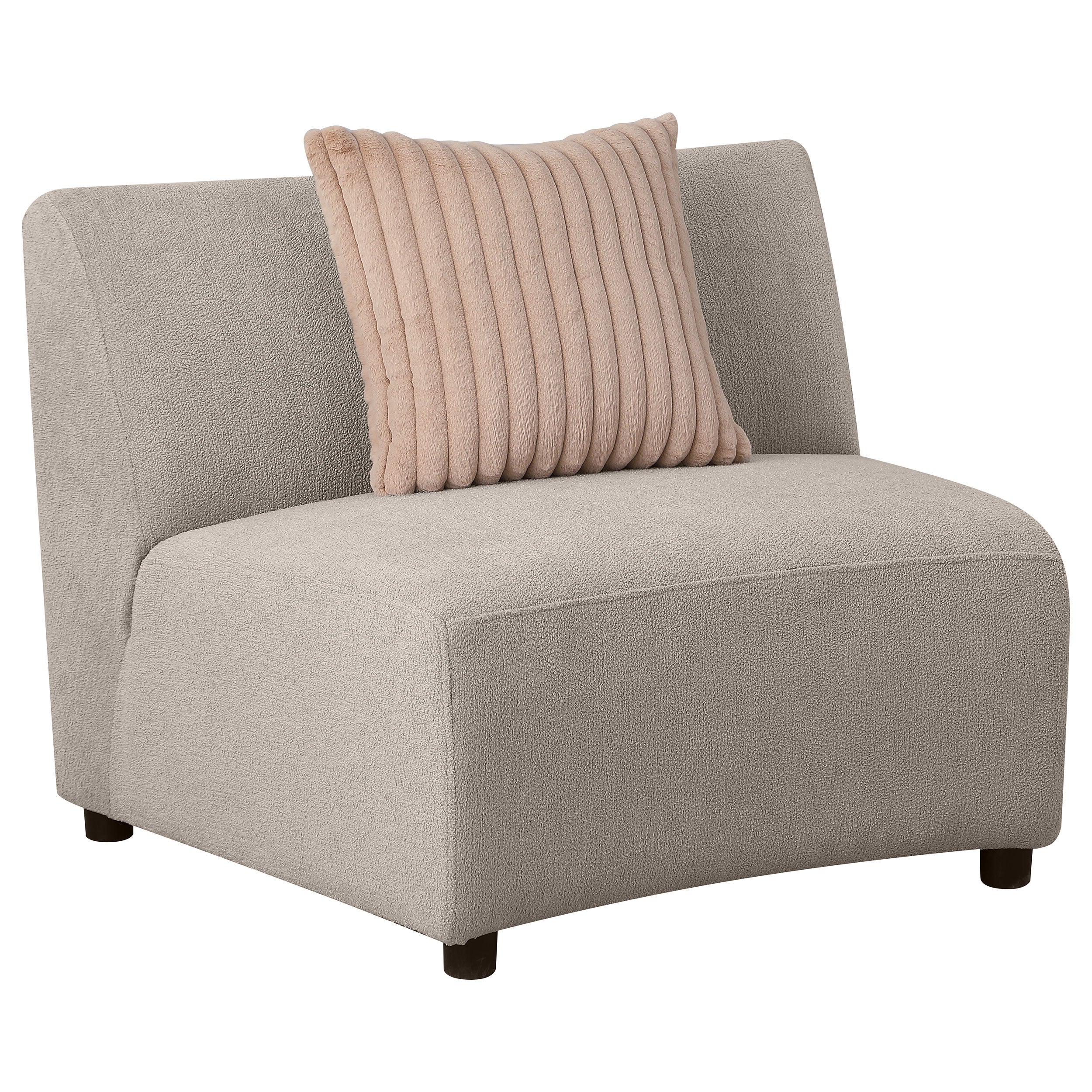 Fayette Upholstered Armless Chair Greige — view 1