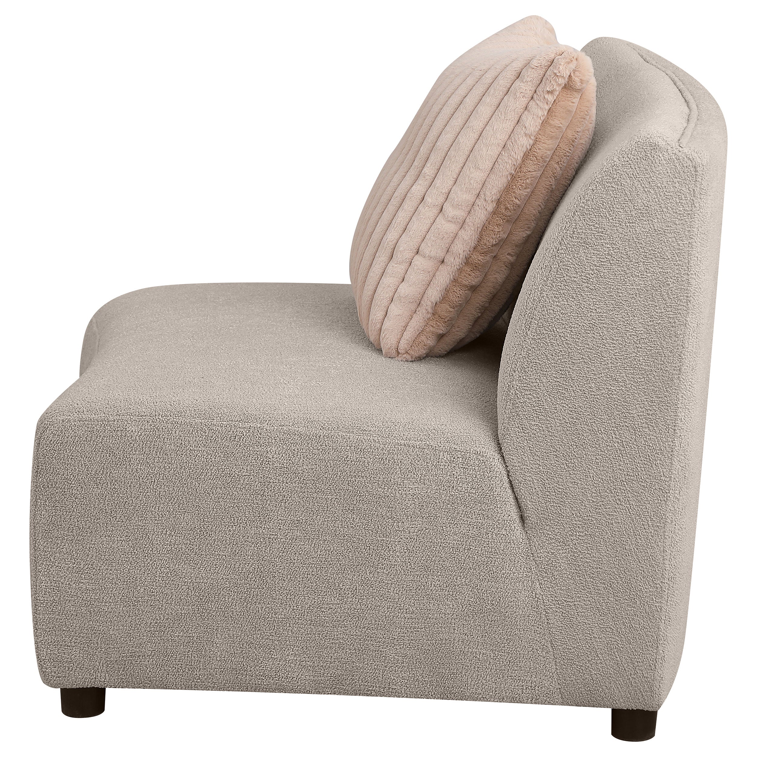 Fayette Upholstered Armless Chair Greige — view 5