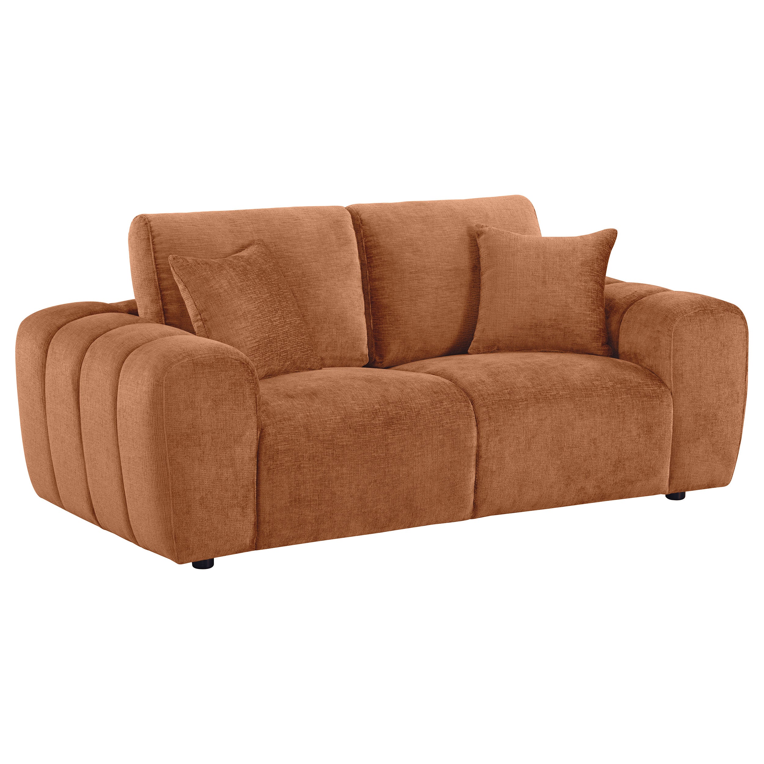 Burnett 2-piece Chenille Upholstered Sofa Set Burnt Orange — view 5