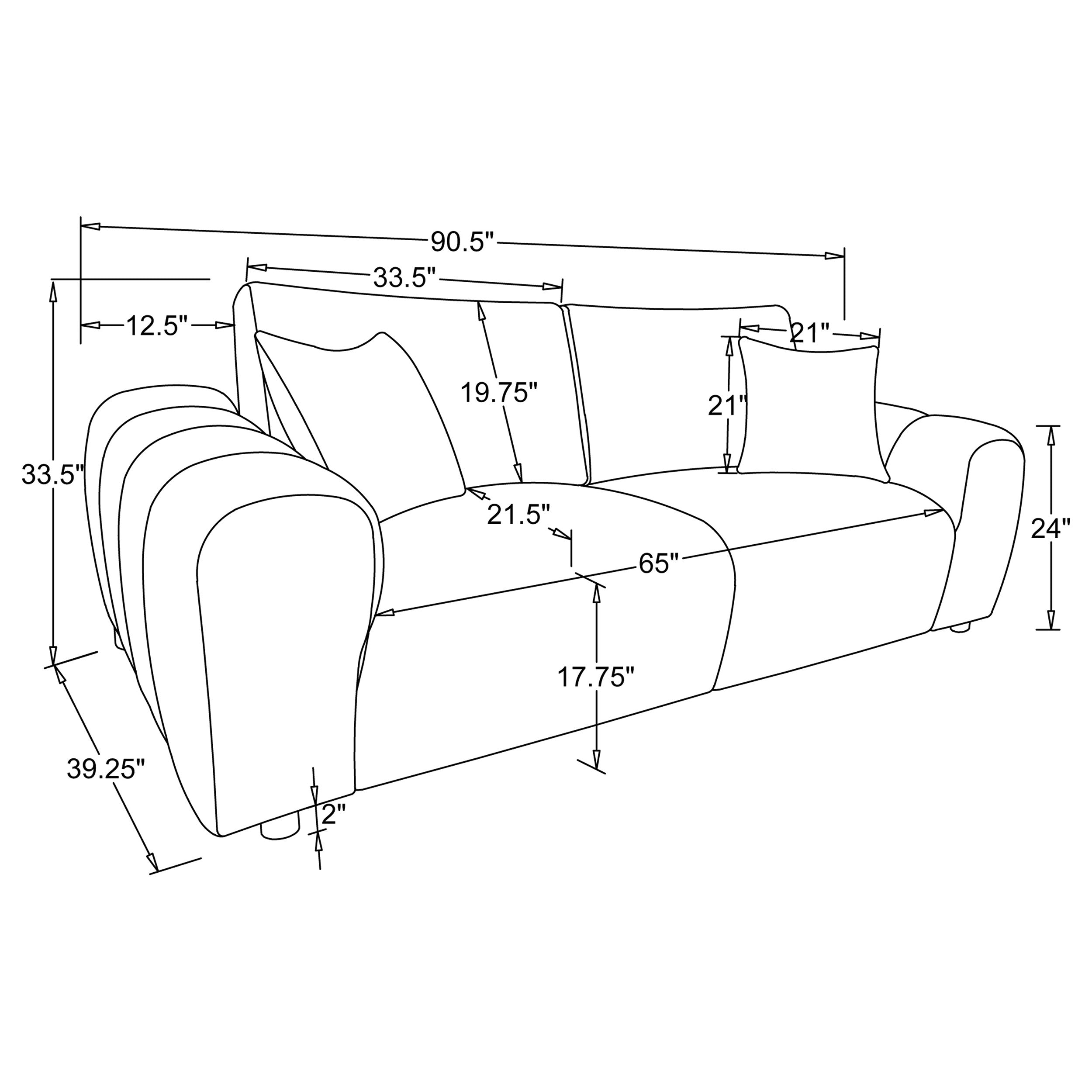 Burnett 2-piece Chenille Upholstered Sofa Set Burnt Orange — view 8