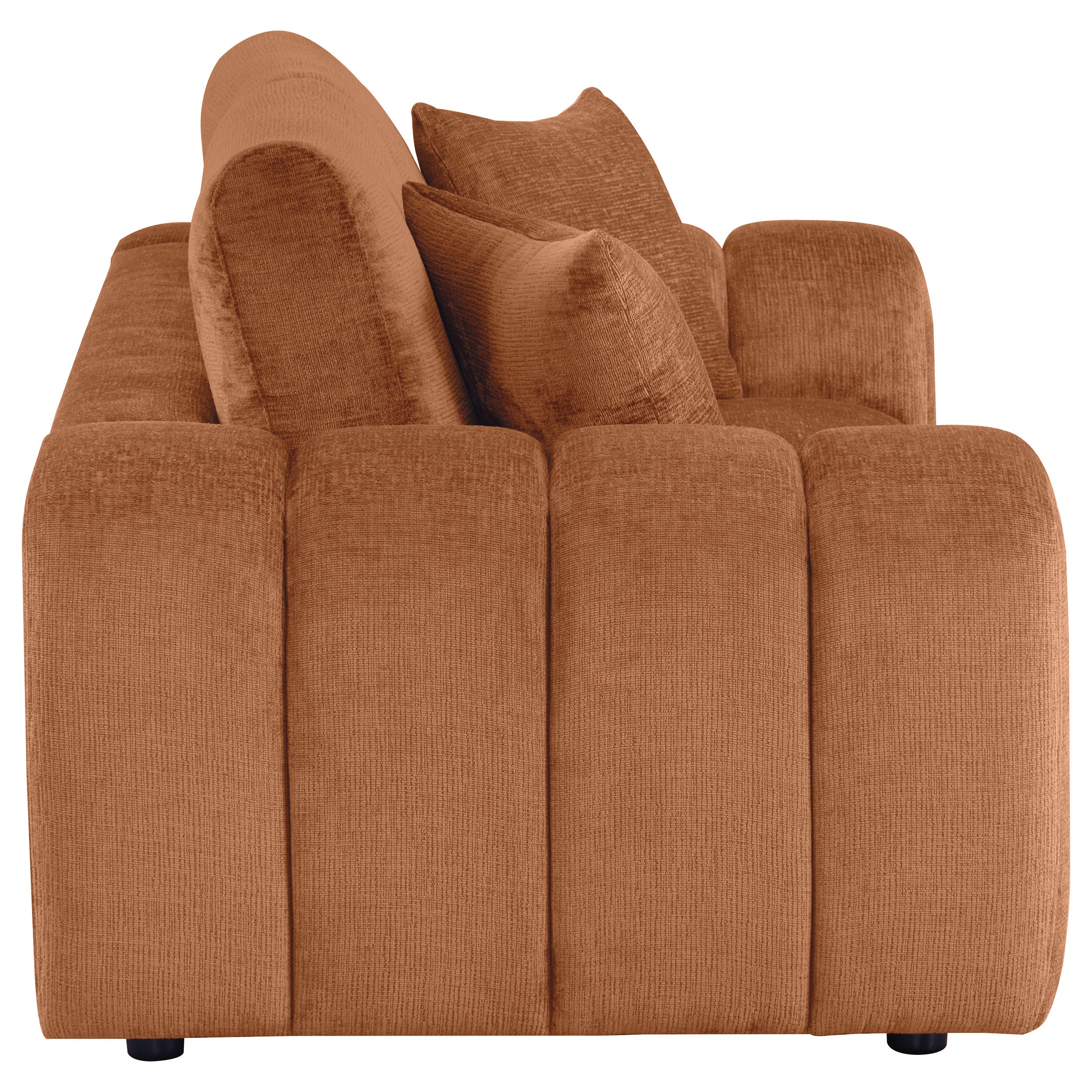 Burnett Chenille Upholstered Wide Arm Loveseat Burnt Orange — view 8