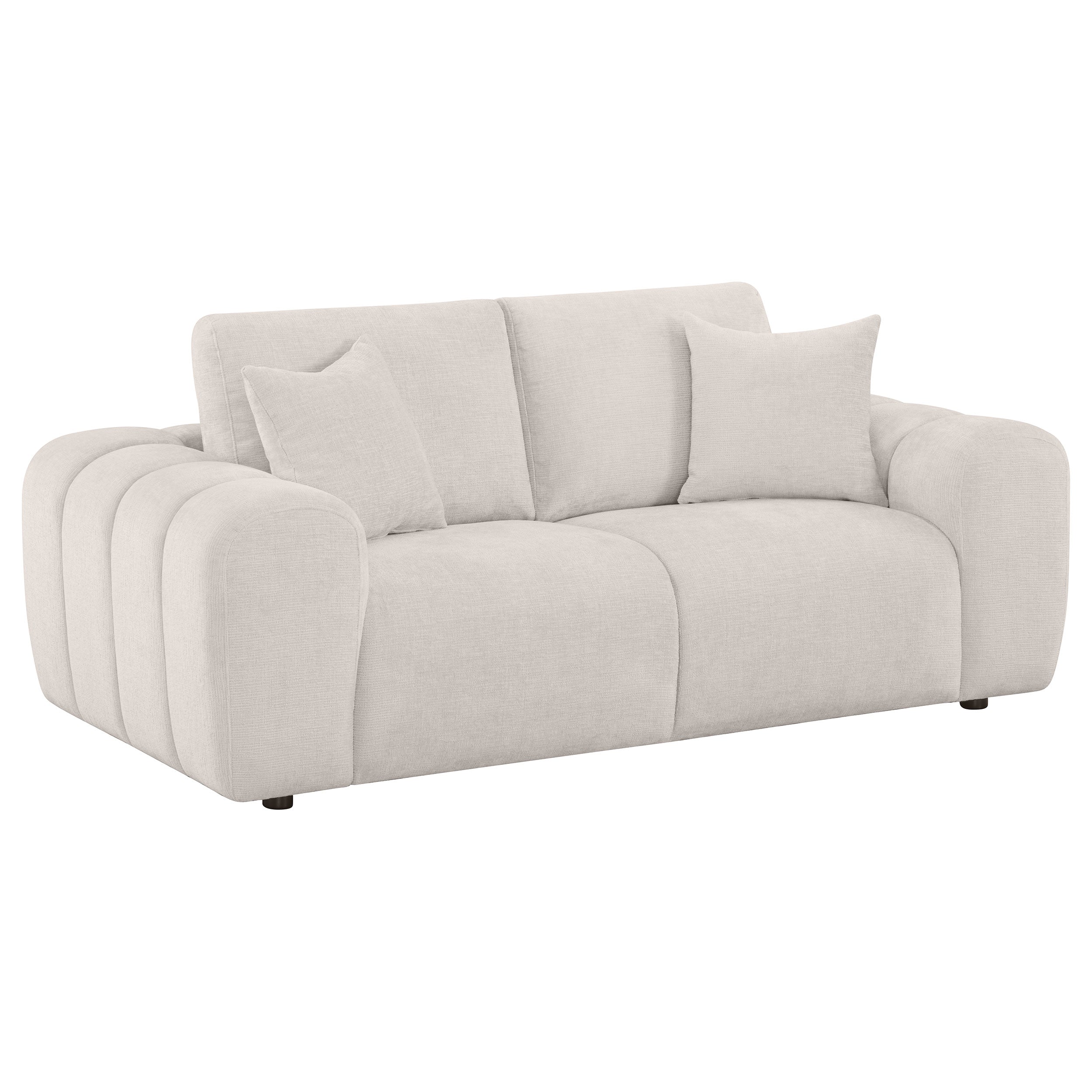 Burnett 4-piece Chenille Upholstered Sofa Set Ivory — view 5