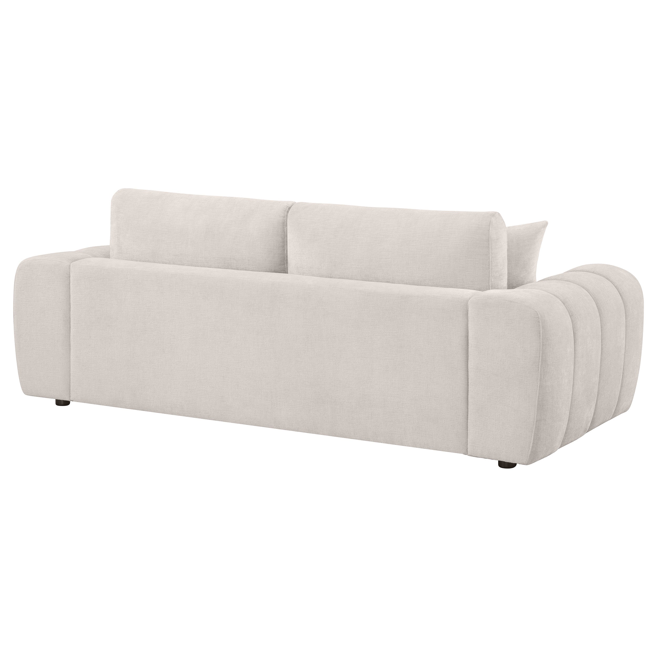 Burnett Chenille Upholstered Wide Arm Sofa Ivory — view 7