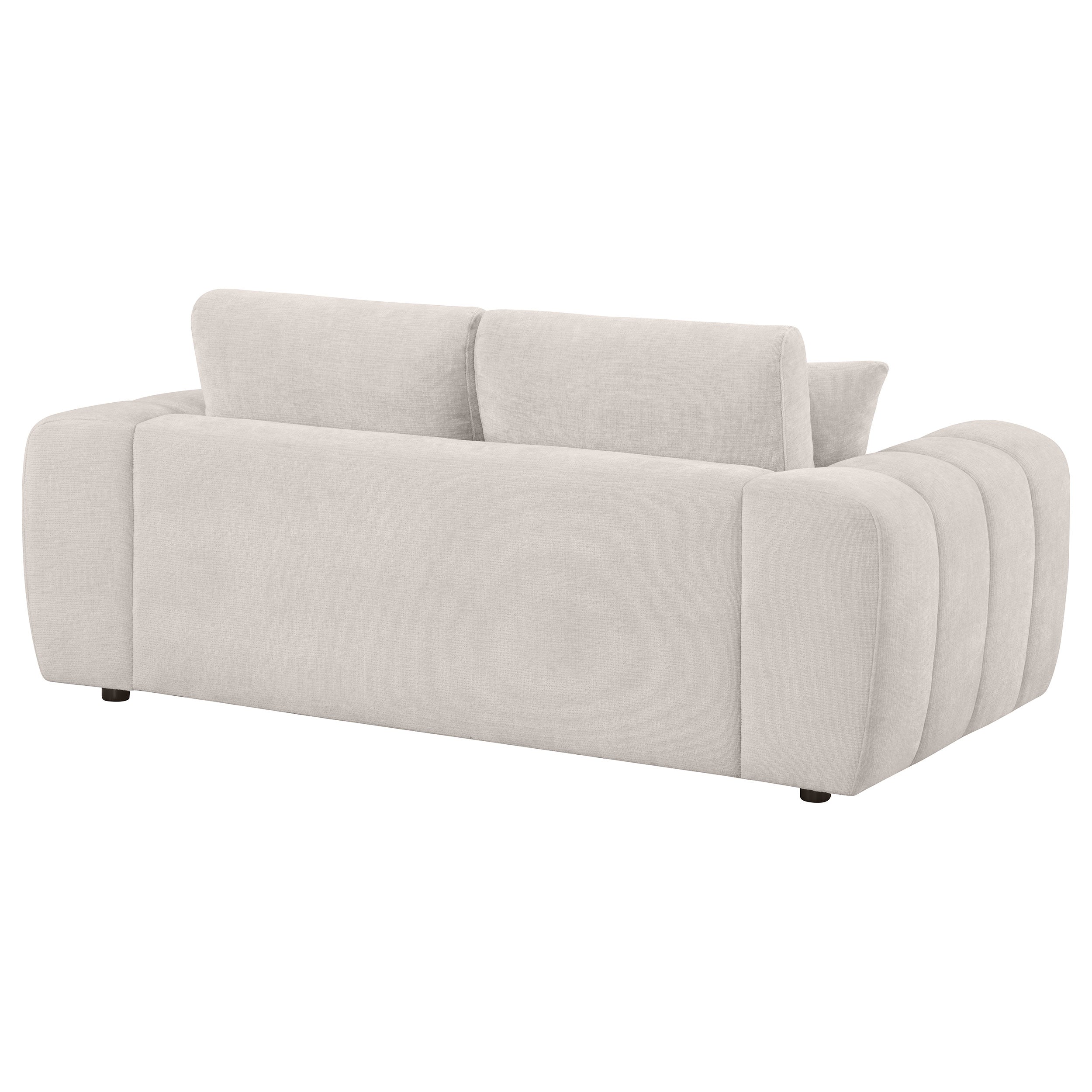 Burnett Chenille Upholstered Wide Arm Loveseat Ivory — view 7