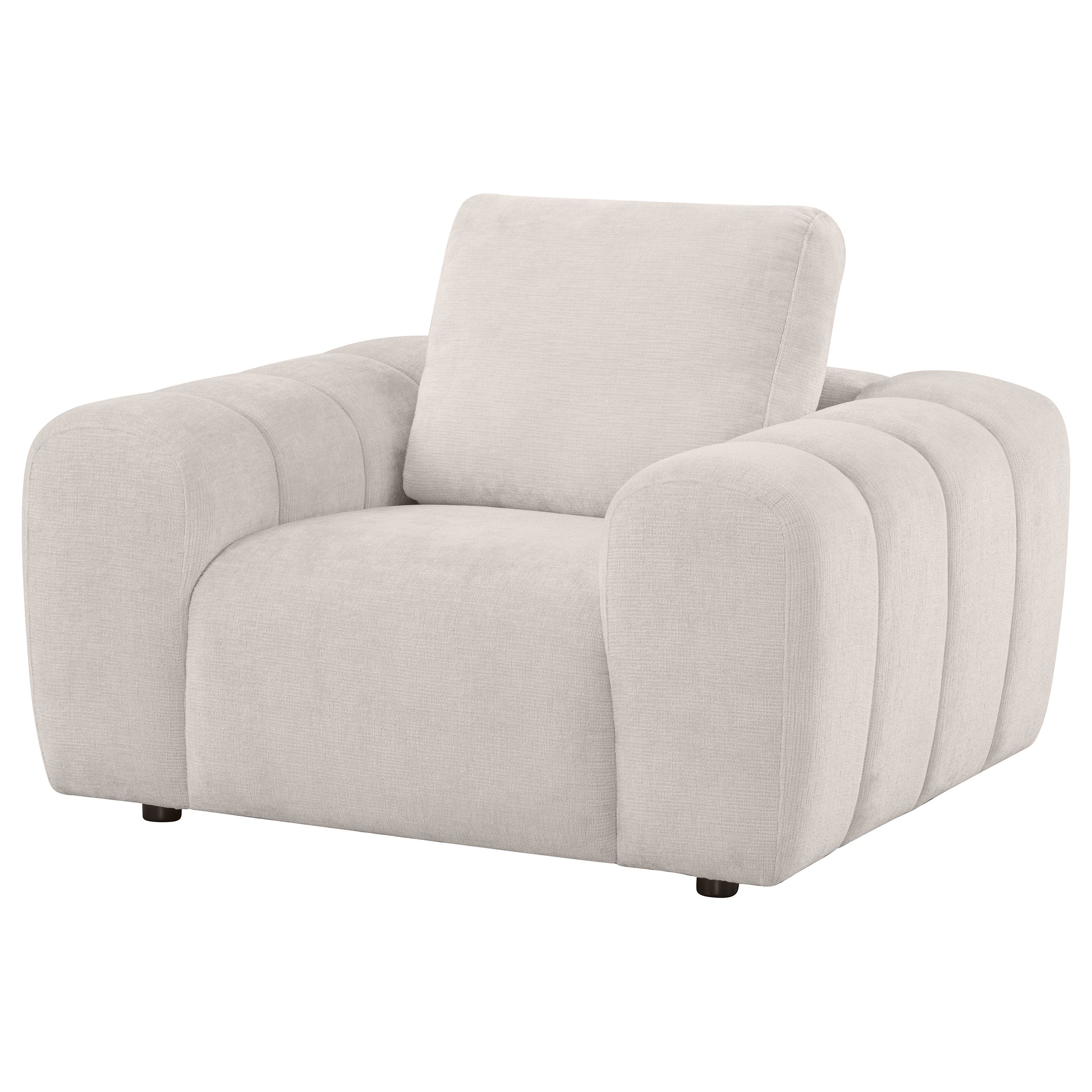 Burnett Chenille Upholstered Accent Chair Ivory — view 4
