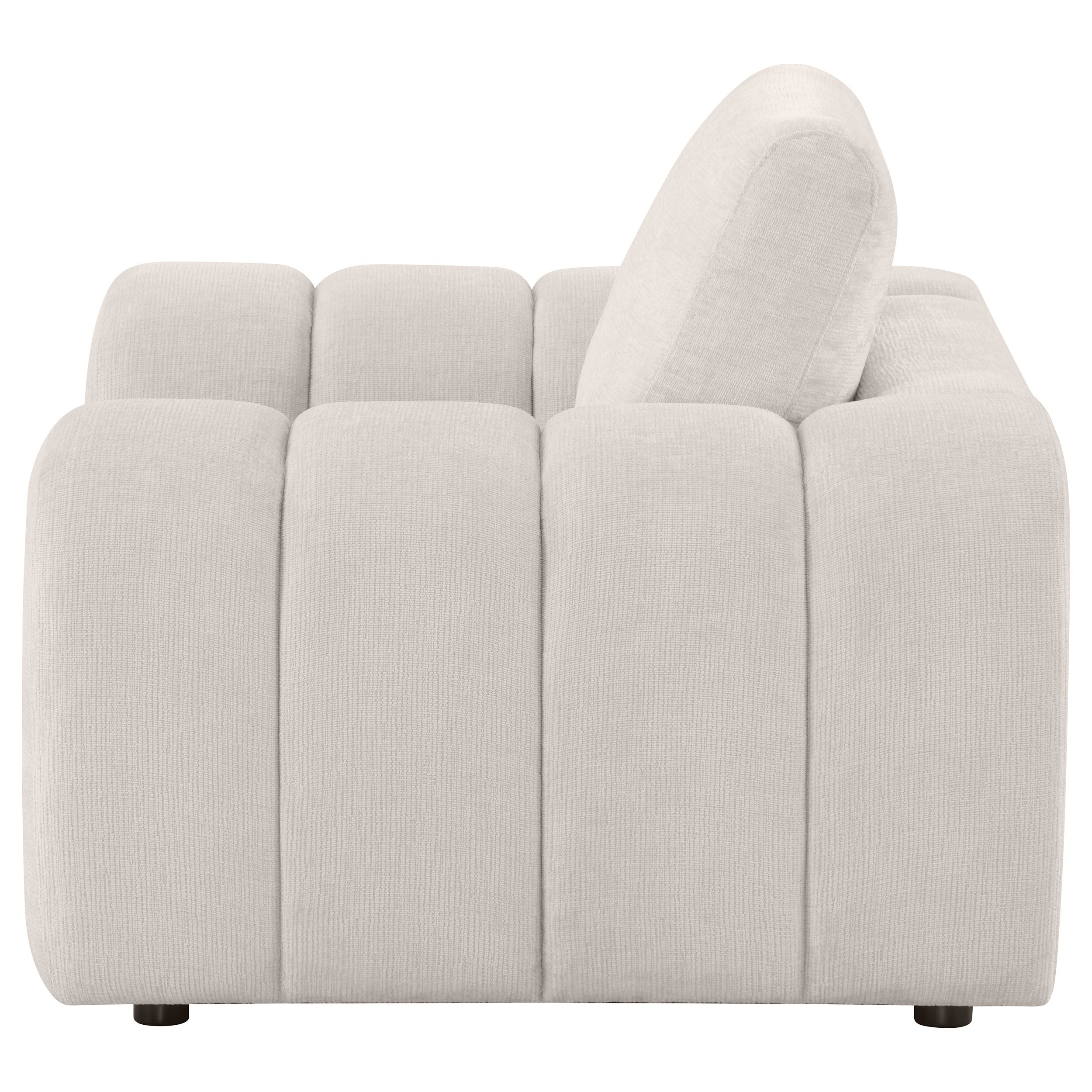 Burnett Chenille Upholstered Accent Chair Ivory — view 5