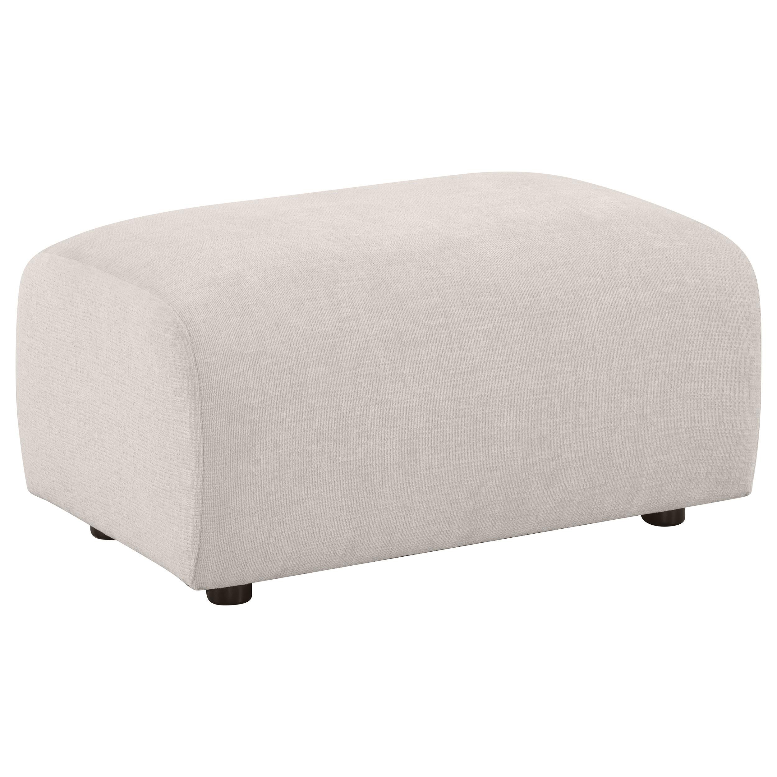 Burnett Chenille Upholstered Ottoman Ivory — view 1