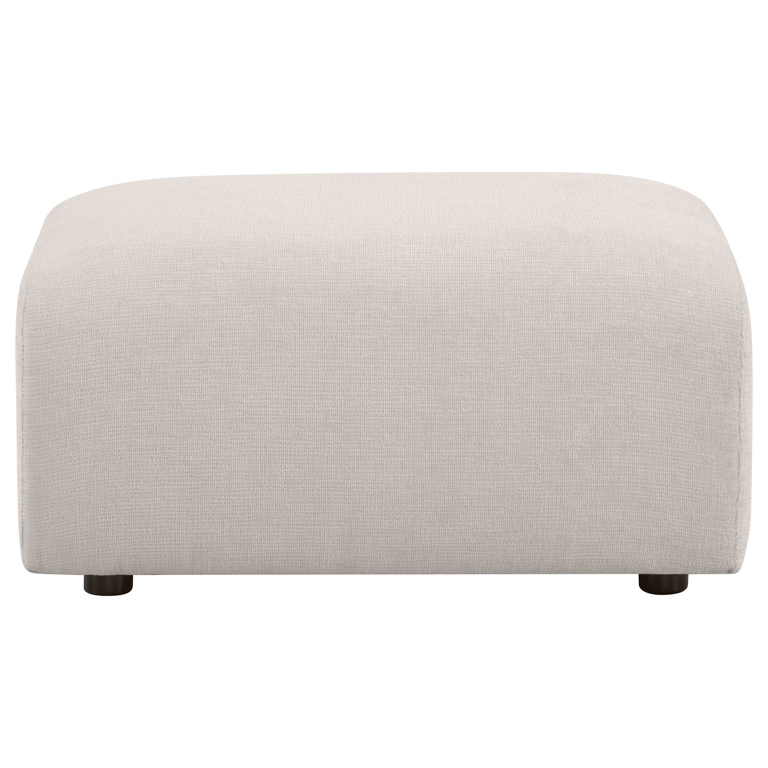 Burnett Chenille Upholstered Ottoman Ivory — view 3