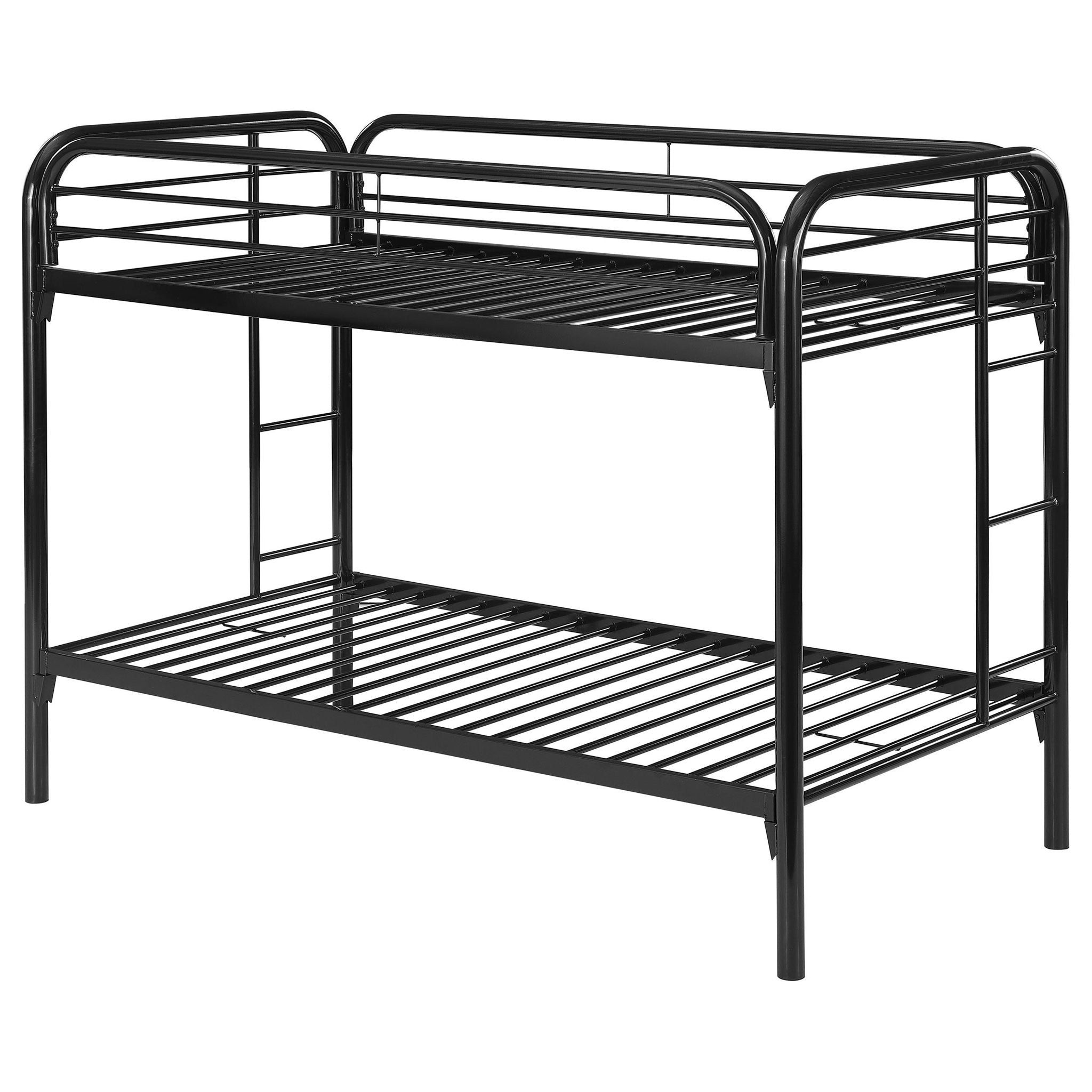 Morgan Metal Twin Over Twin Bunk Bed Black