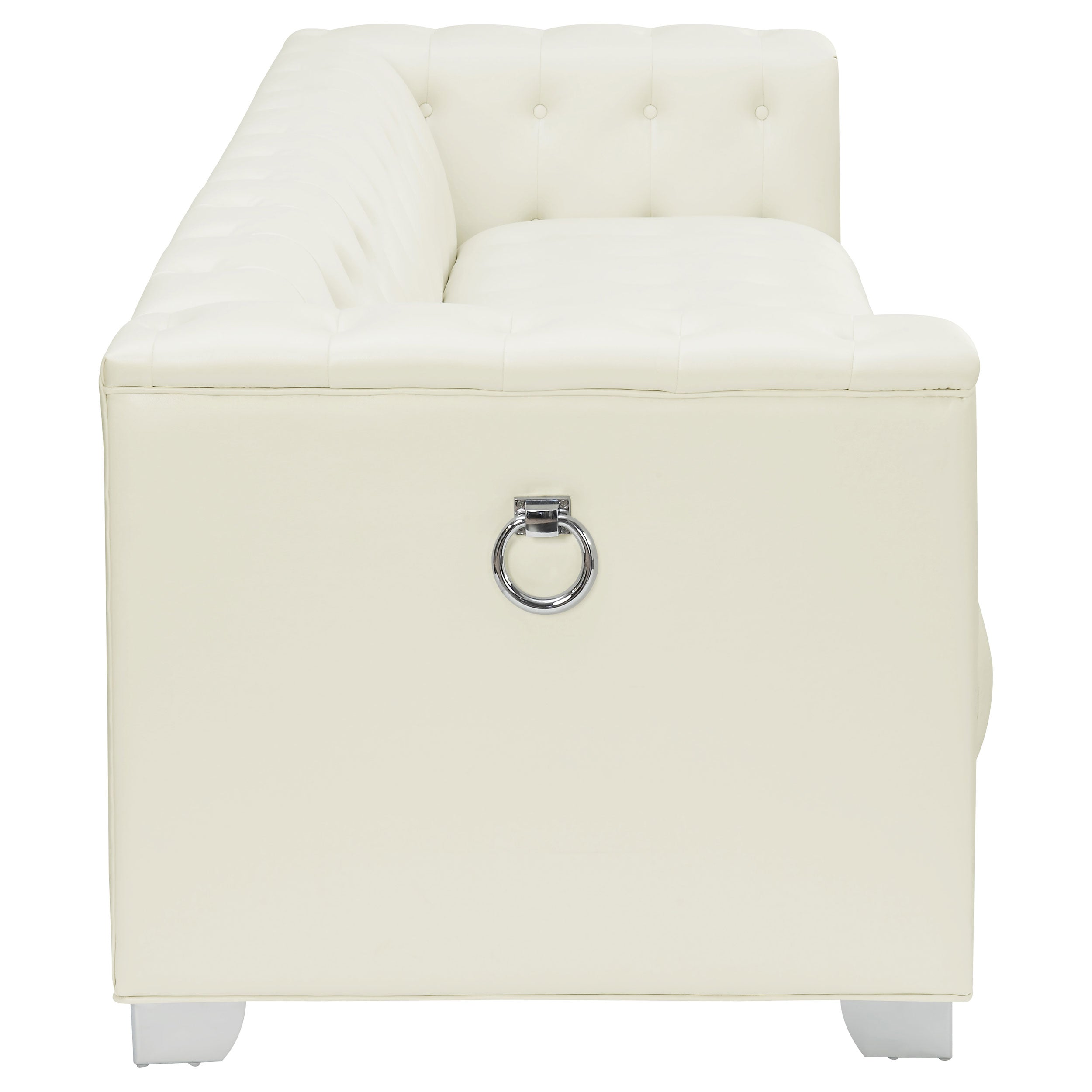 Chaviano Upholstered Track Arm Sofa Pearl White — view 7