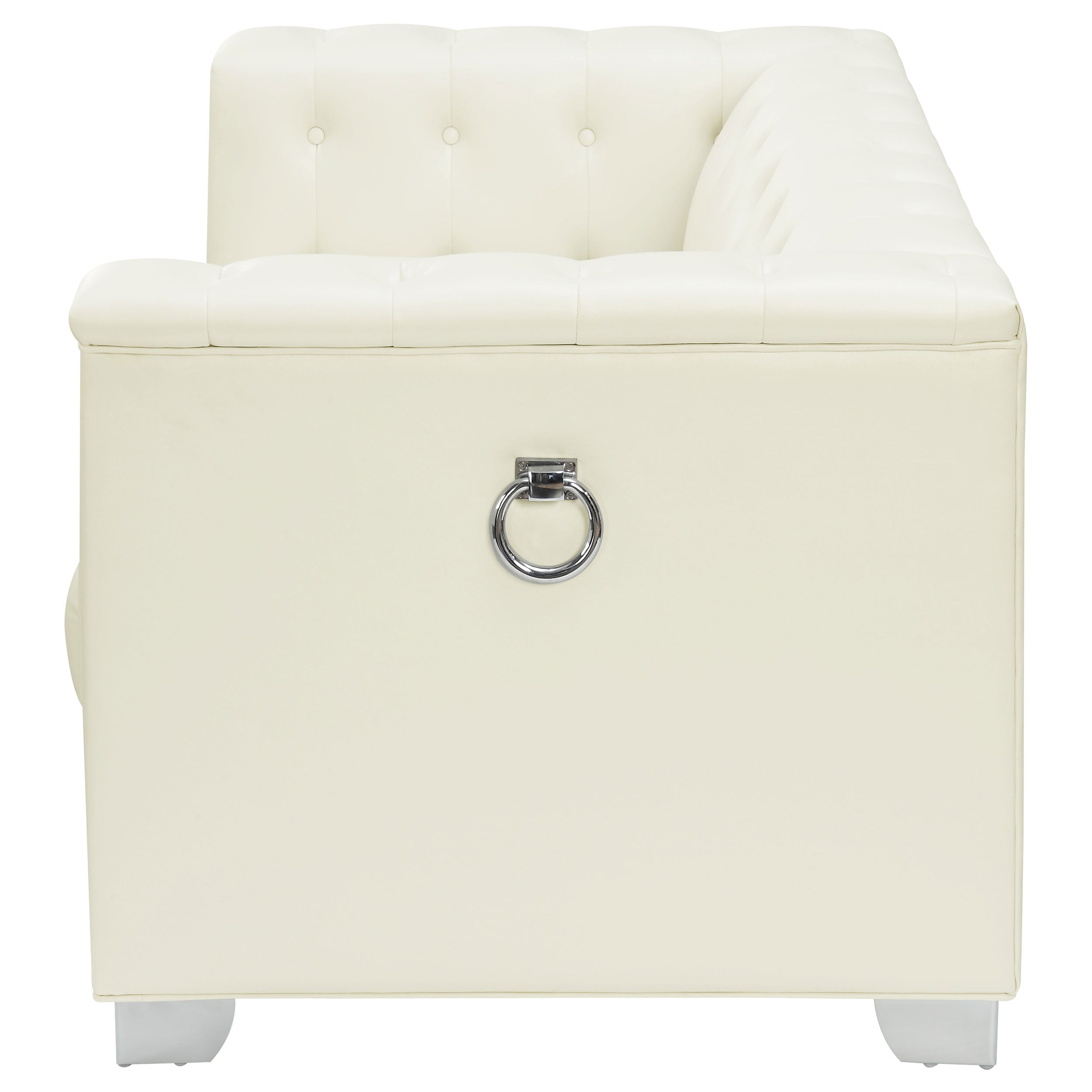 Chaviano Upholstered Track Arm Loveseat Pearl White — view 5